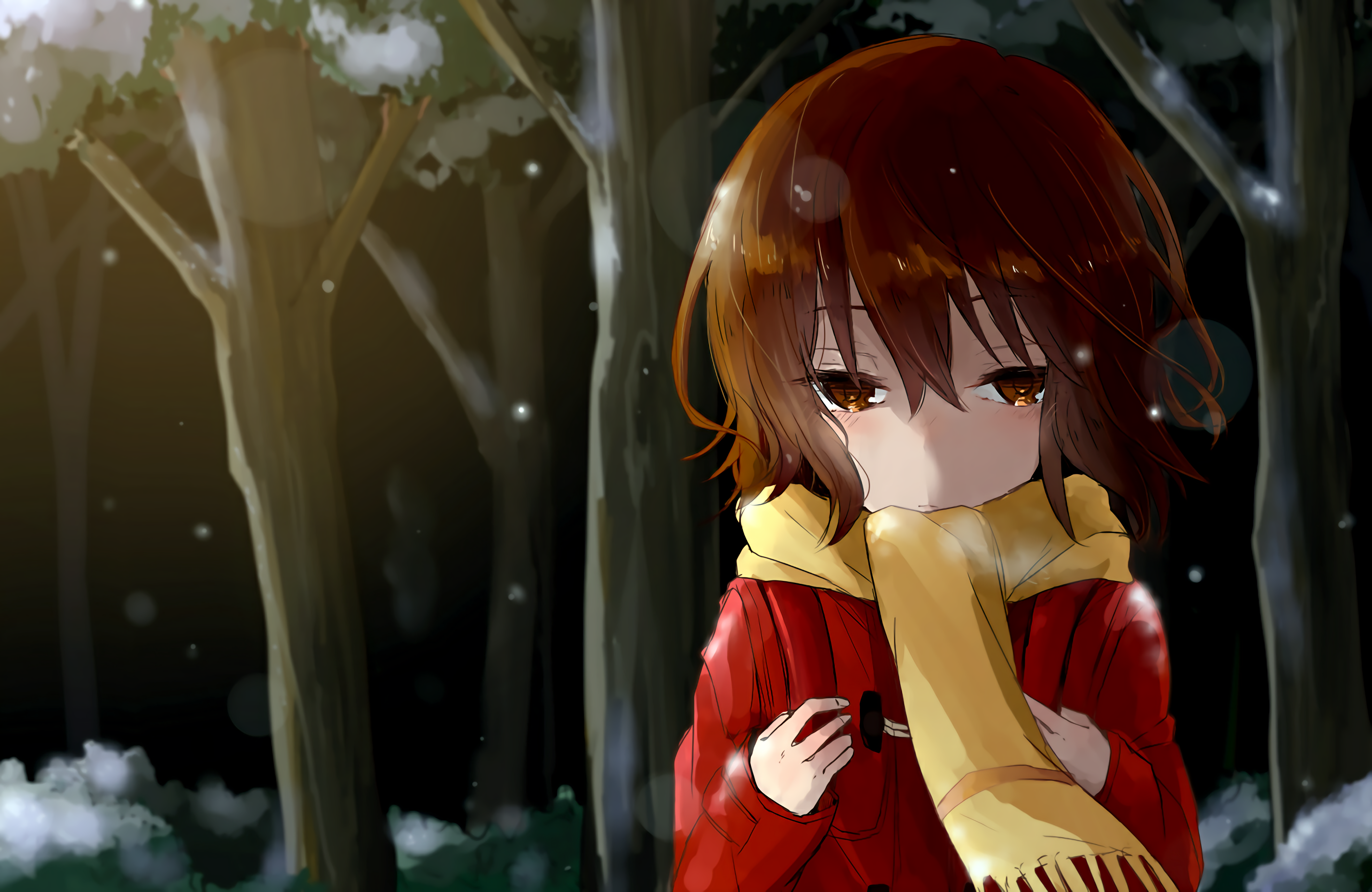 Kayo Hinazuki in a Winter Forest HD Wallpaper