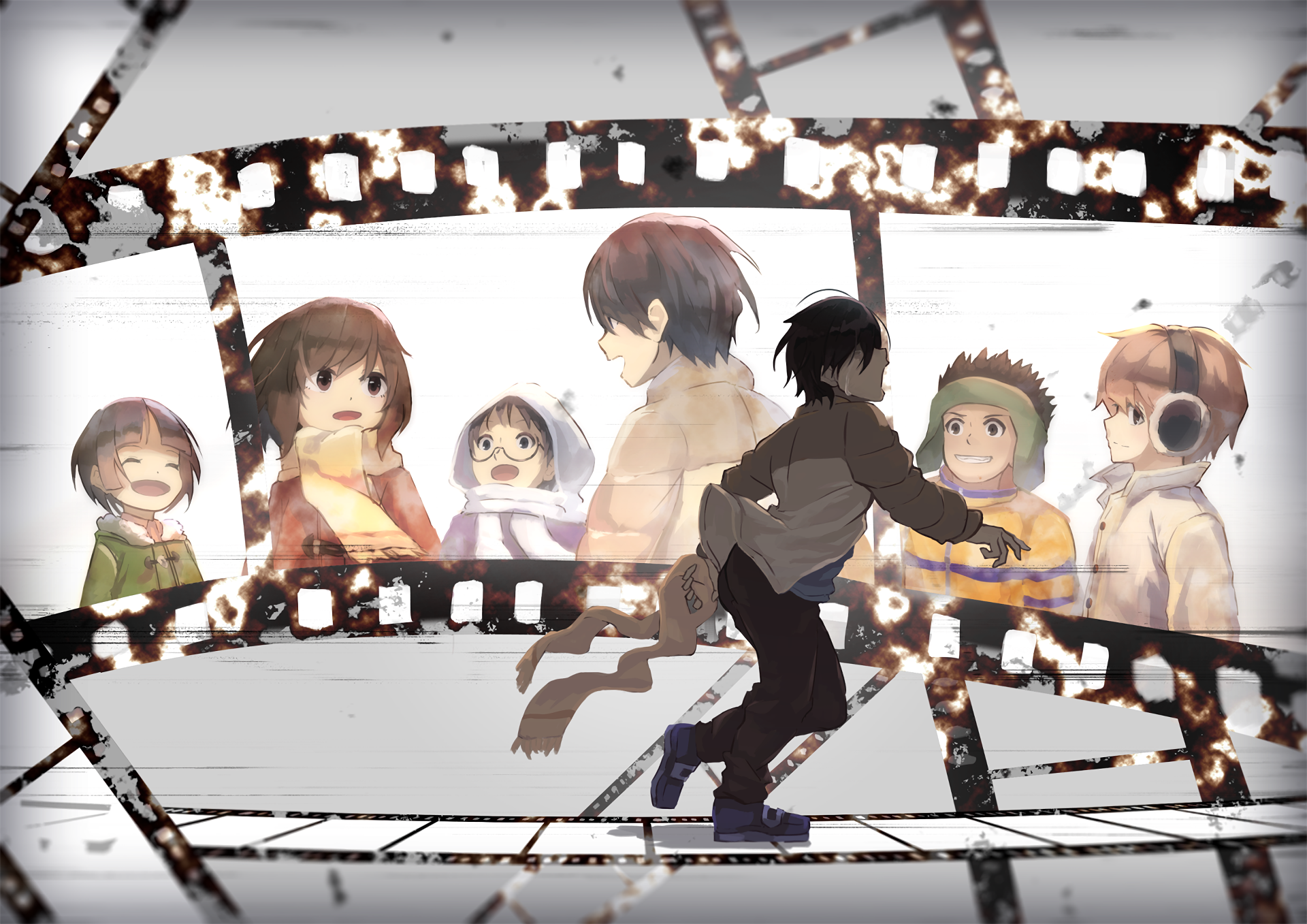 Children in film strip HD Wallpaper