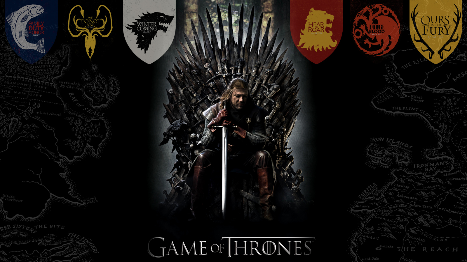 Eddard Stark on the Iron Throne from Game of Thrones HD Wallpaper