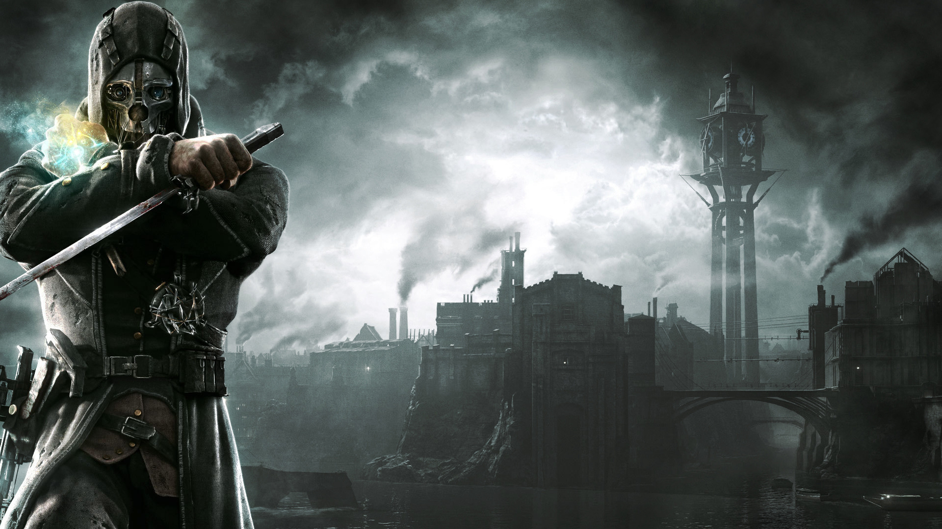 Corvo Attano from Dishonored holding a sword HD Wallpaper