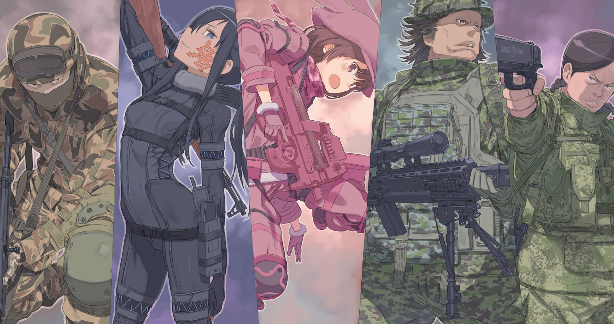 Karen Kohiruimaki and allies in military gear HD Wallpaper