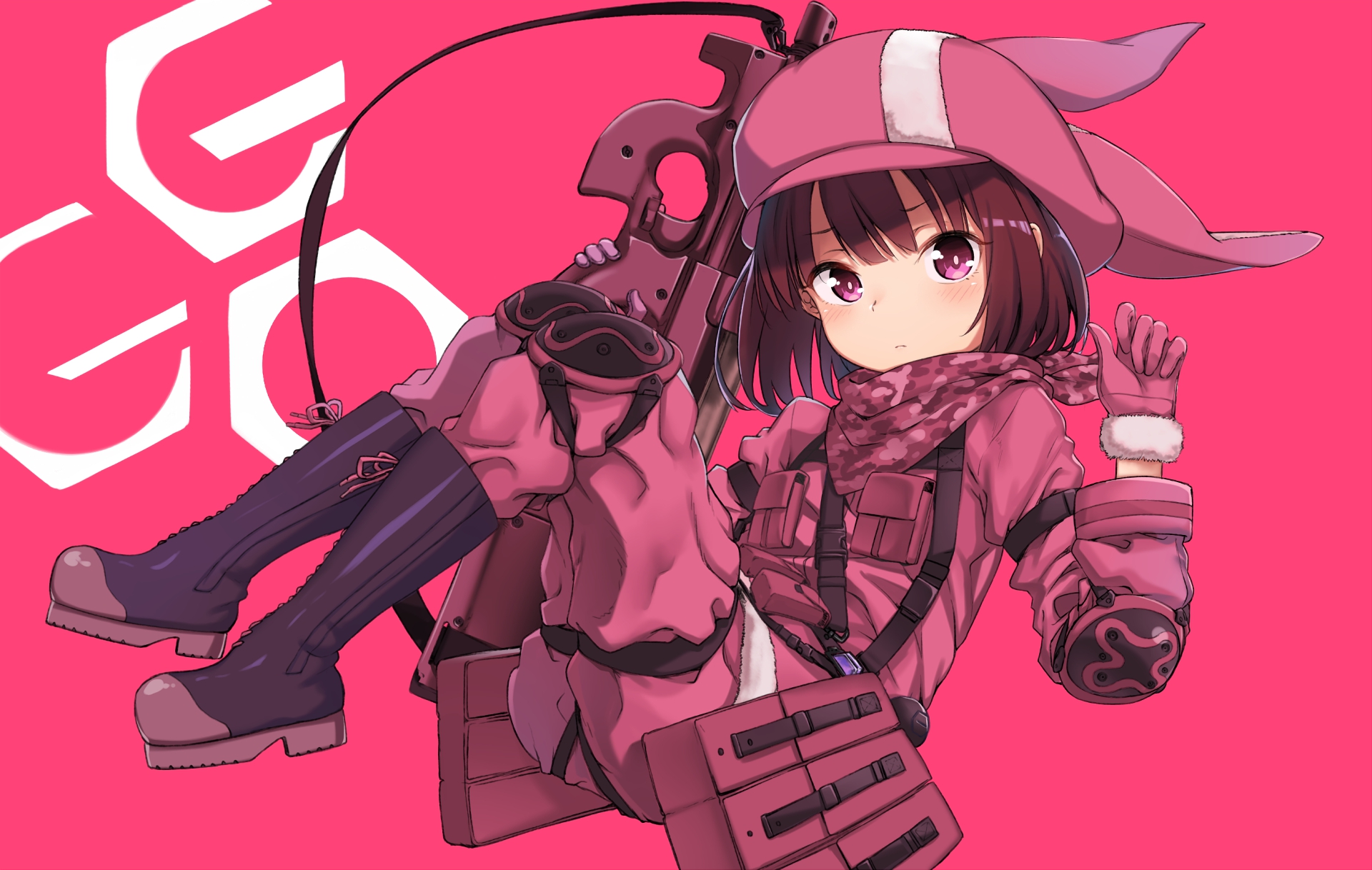 Karen Kohiruimaki with a sniper rifle HD Wallpaper