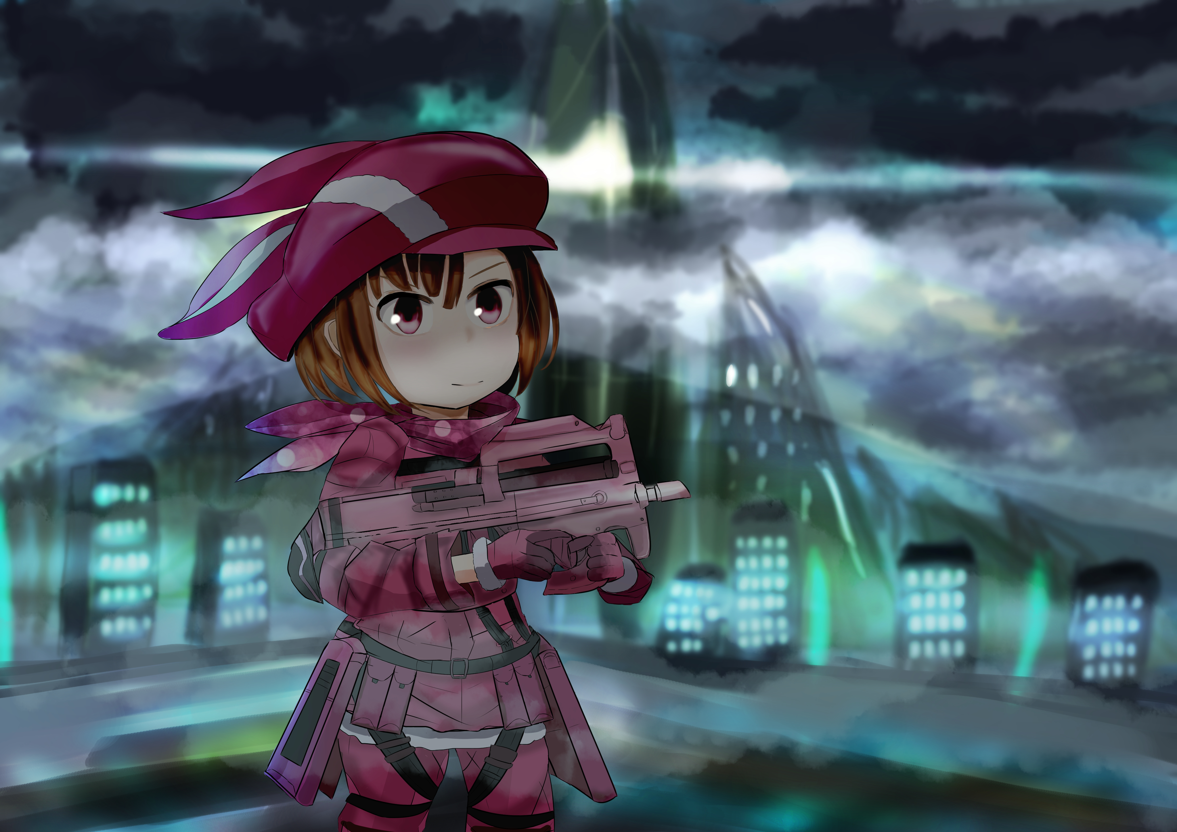 Karen Kohiruimaki with a gun HD Wallpaper