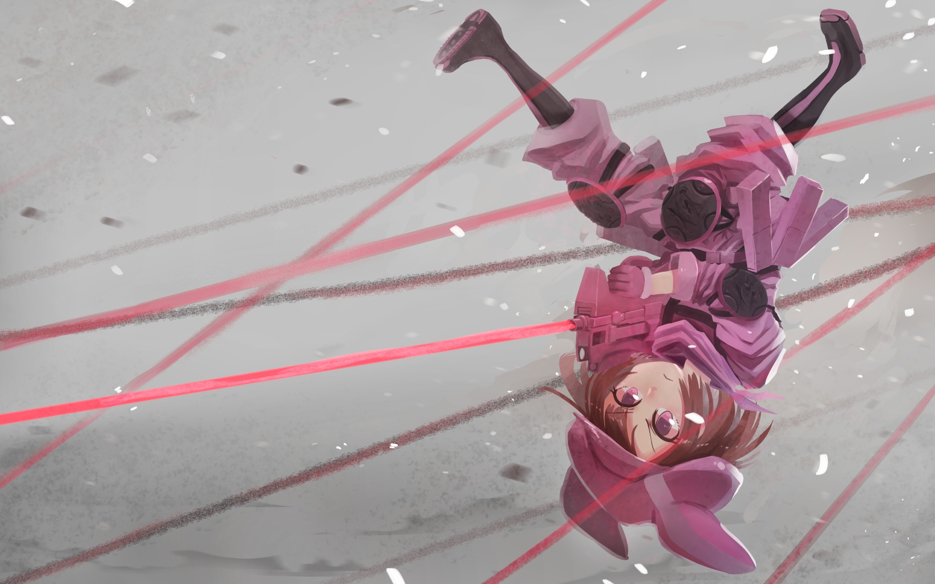 Karen Kohiruimaki in pink armor with red lasers HD Wallpaper
