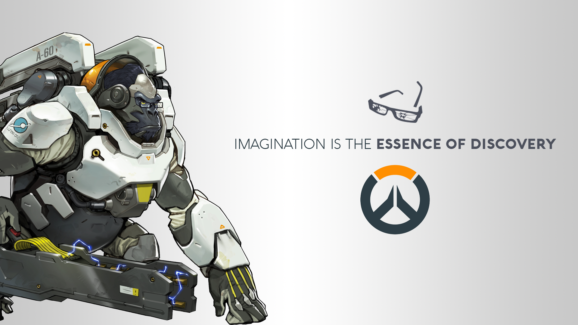 Winston from Overwatch with quote HD Wallpaper
