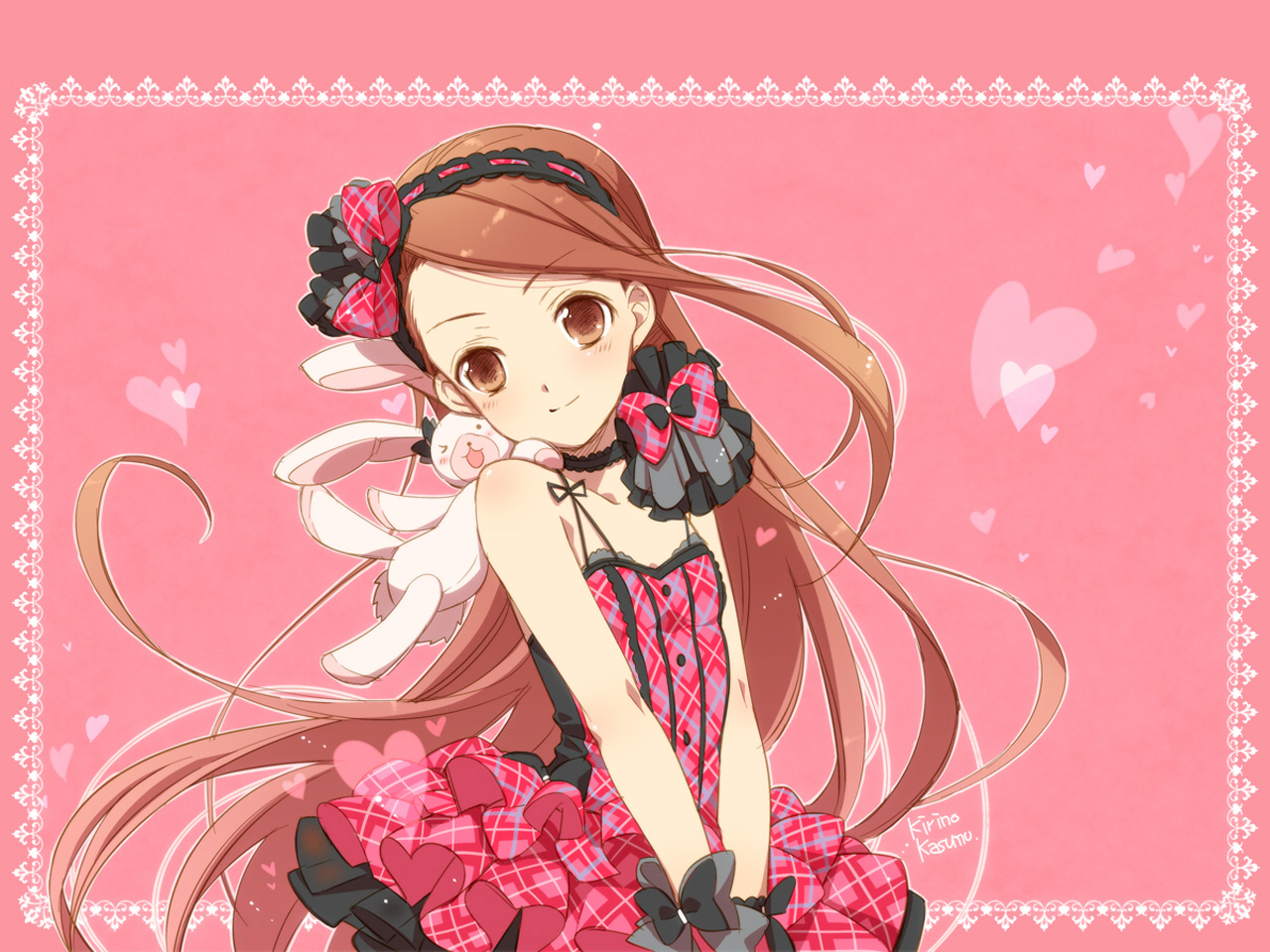 Iori Minase with a bunny plush HD Wallpaper