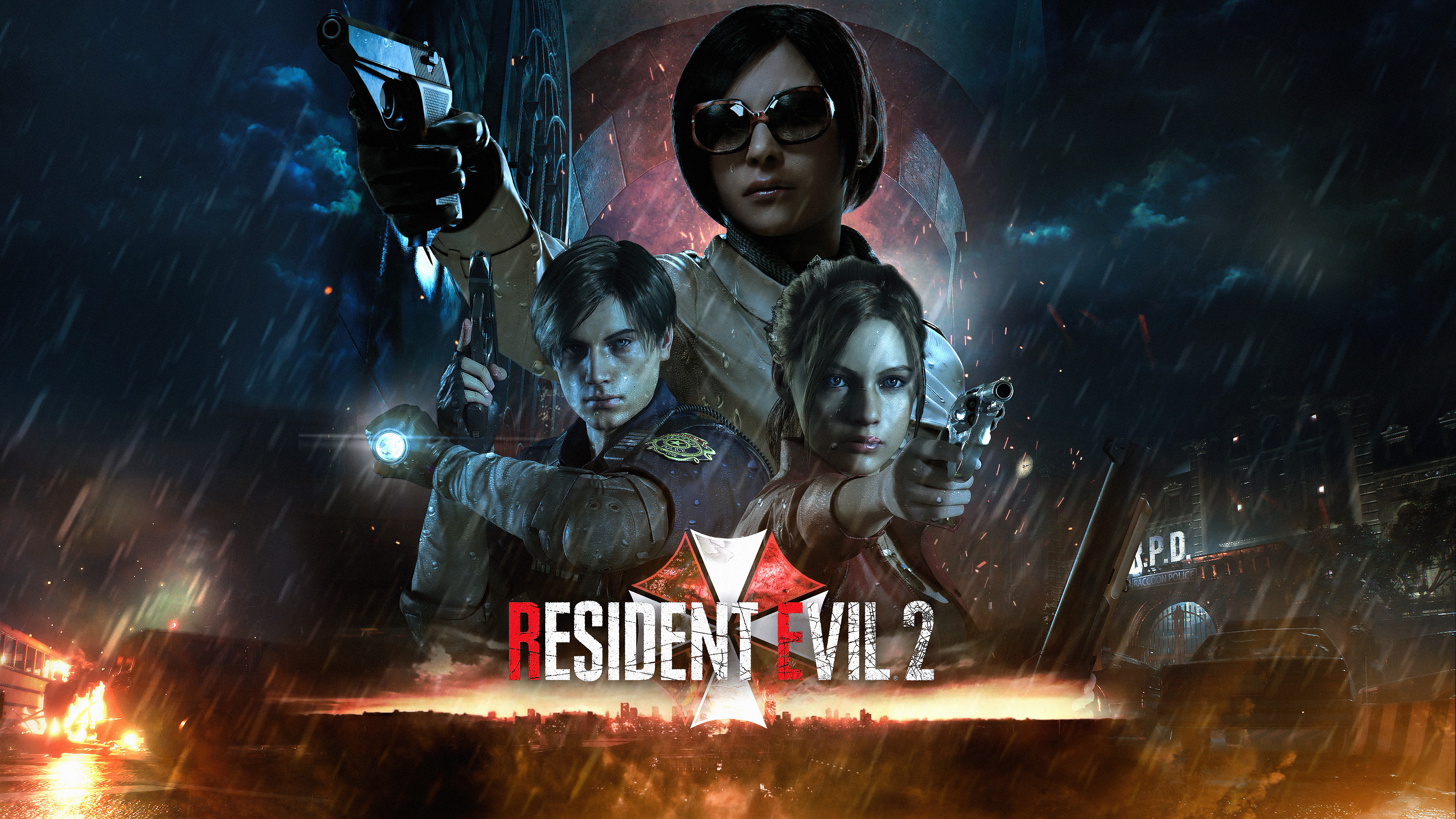 Claire Redfield and Leon S. Kennedy from Resident Evil 2 HD Wallpaper