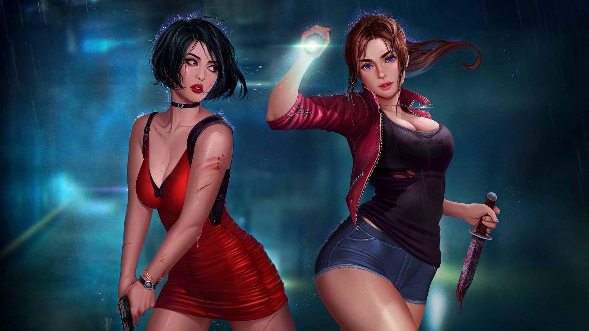 Claire Redfield and Ada Wong from Resident Evil HD Wallpaper