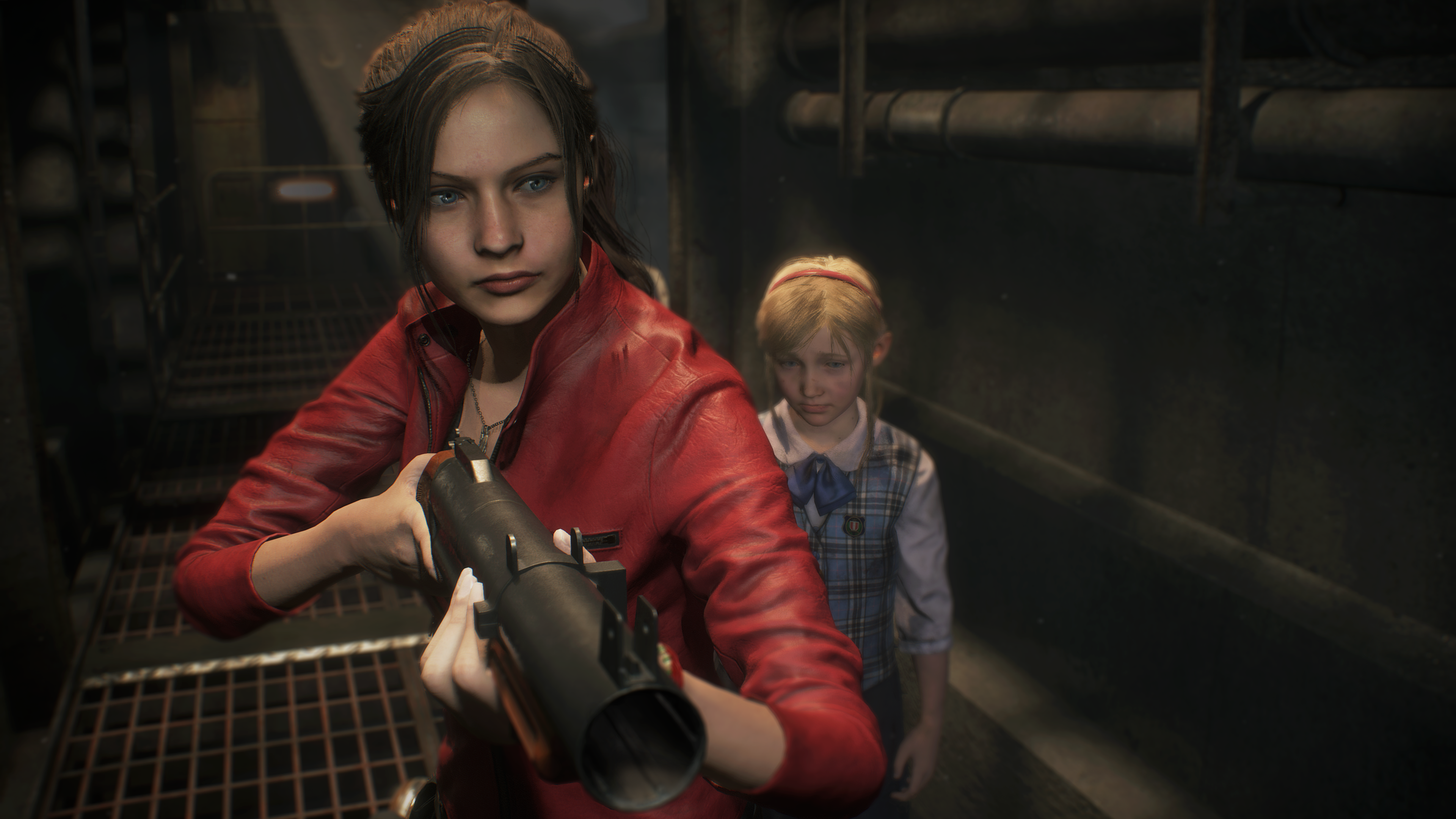 Claire Redfield from Resident Evil with Sherry Birkin HD Wallpaper