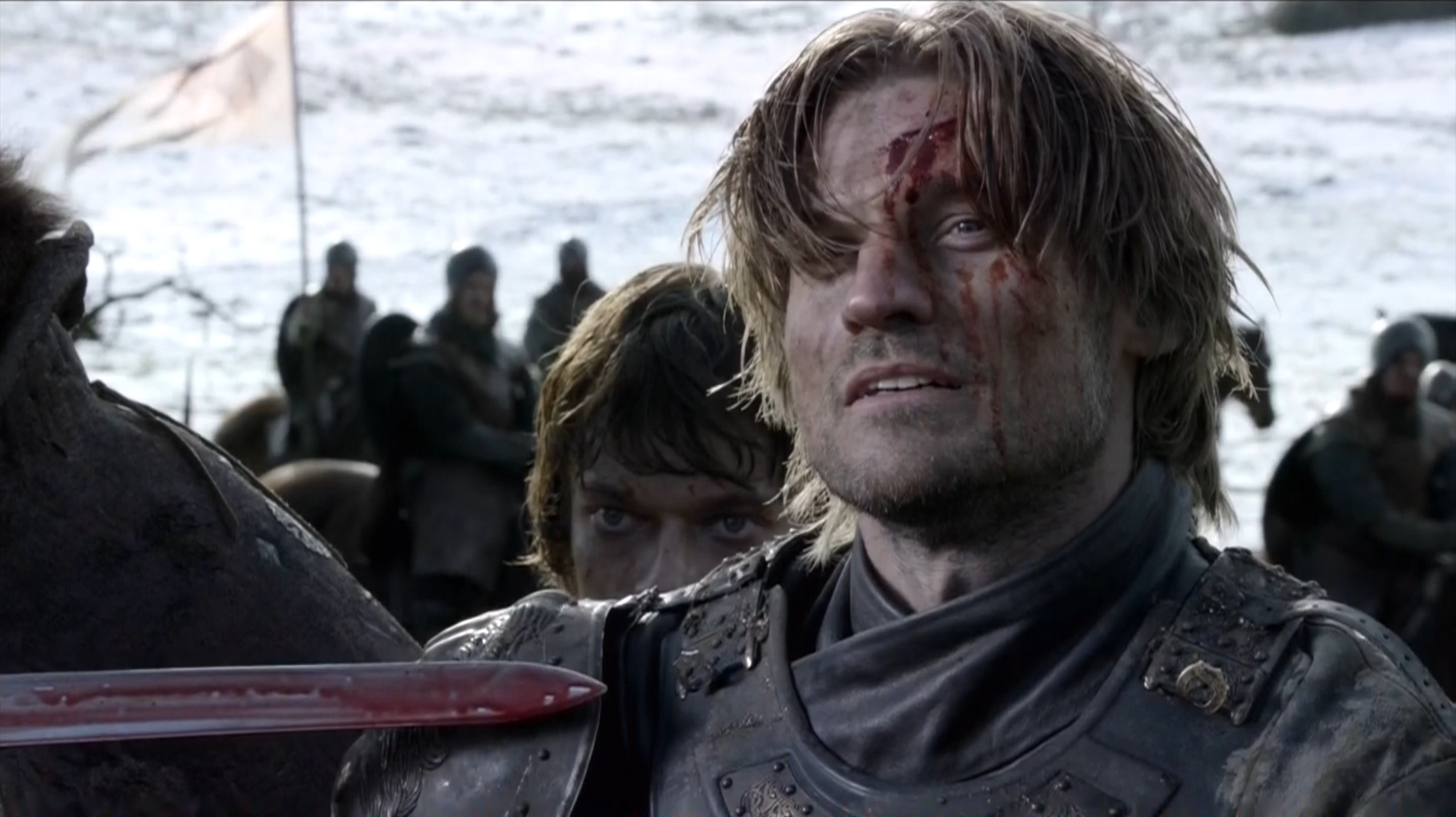 Jaime Lannister and Theon Greyjoy in battle HD Wallpaper