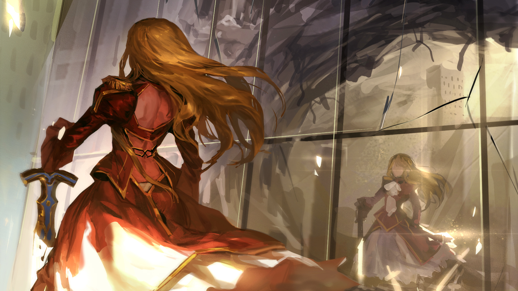 Red Saber with Sword HD Wallpaper