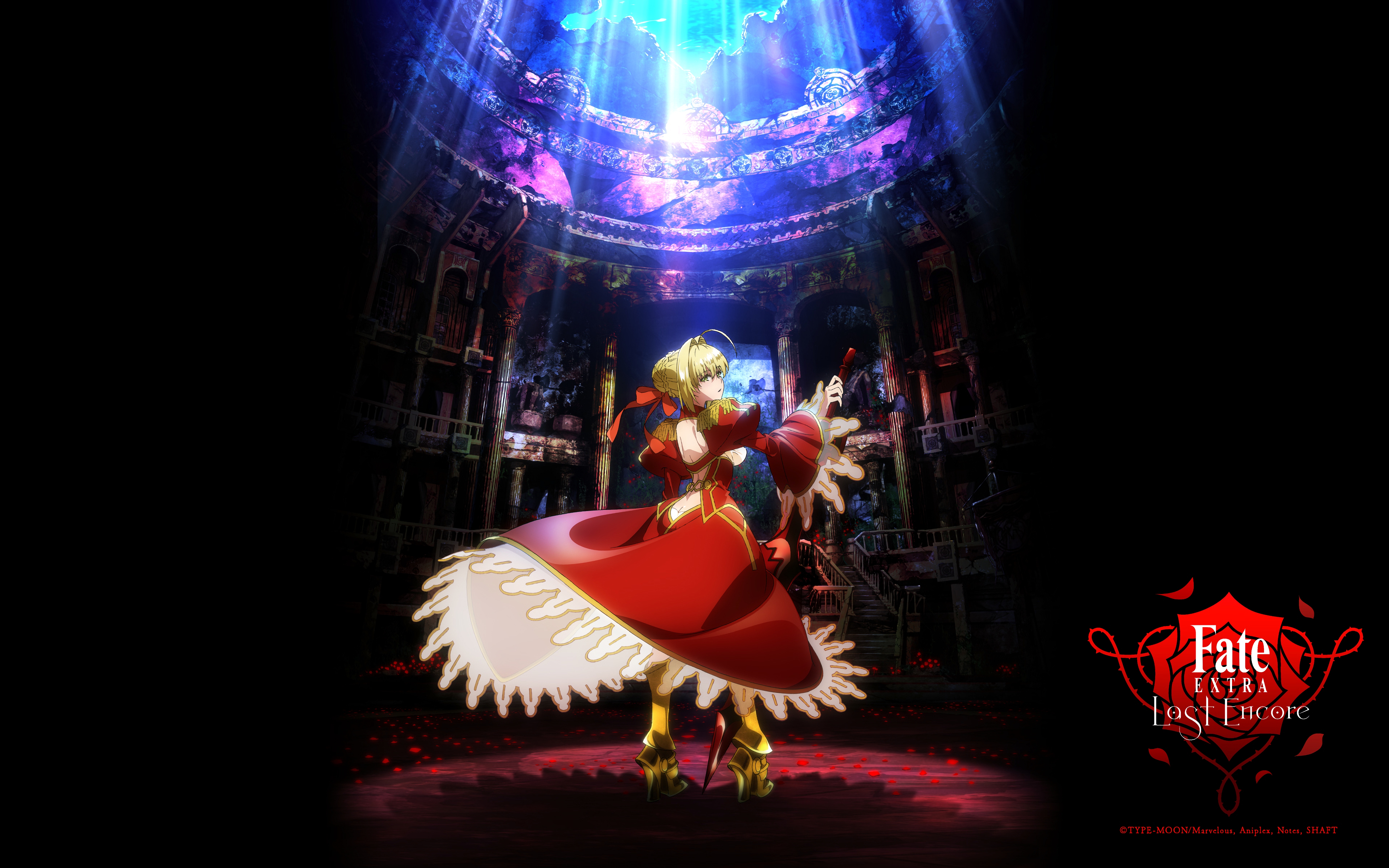 Red Saber from Fate/Extra Last Encore HD Wallpaper