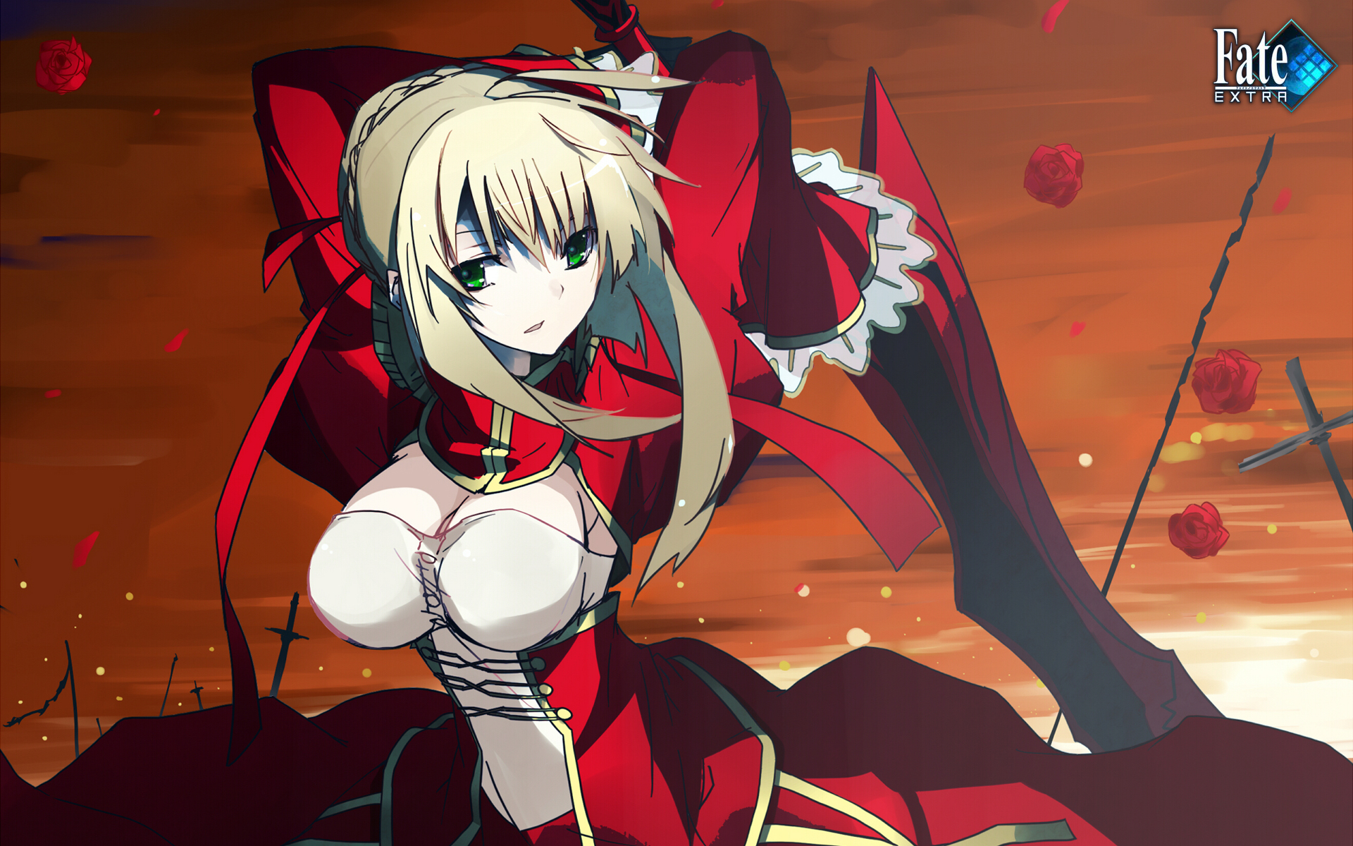 Red Saber from Fate/Extra HD Wallpaper