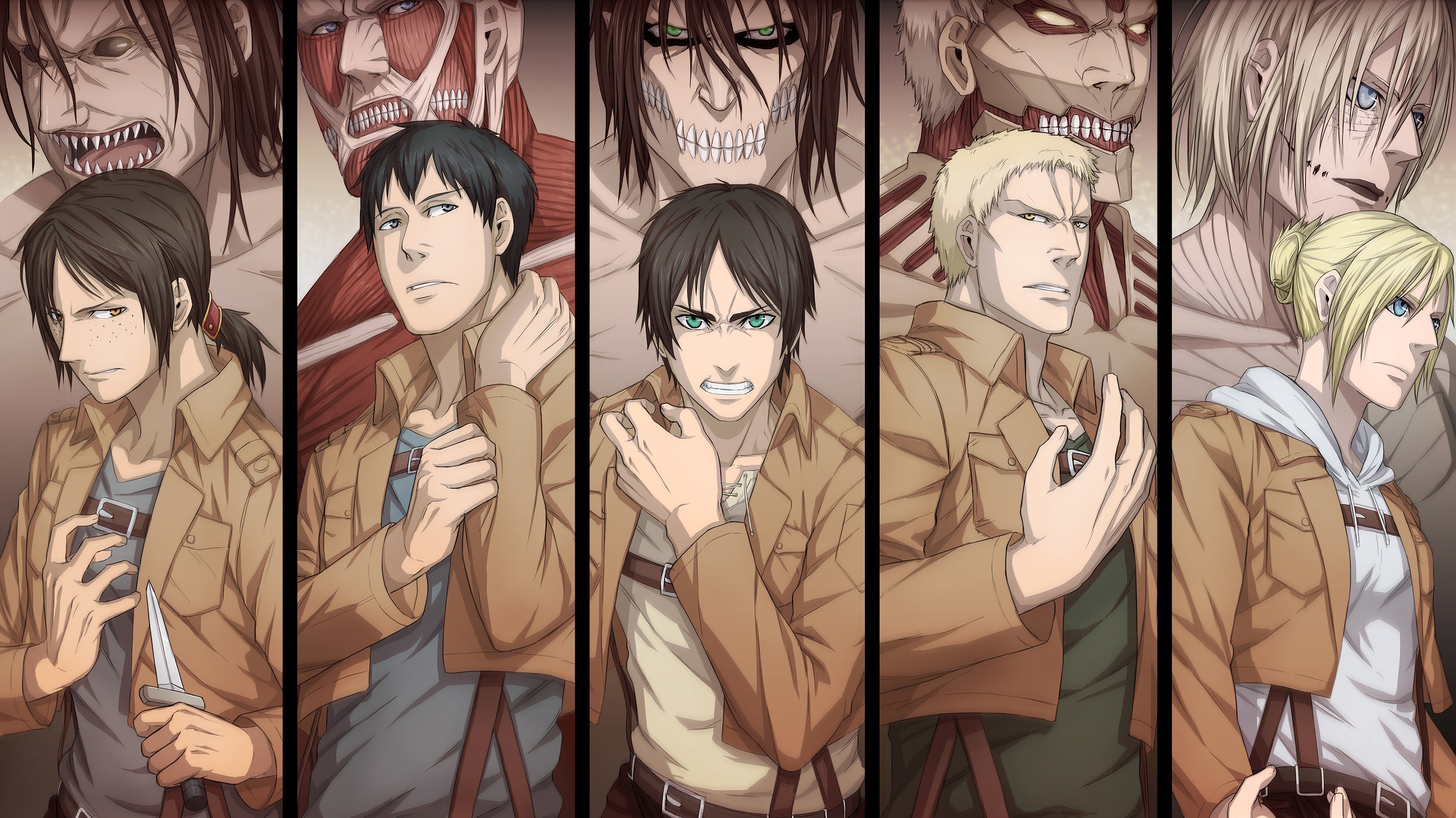 Characters from Attack on Titan HD Wallpaper