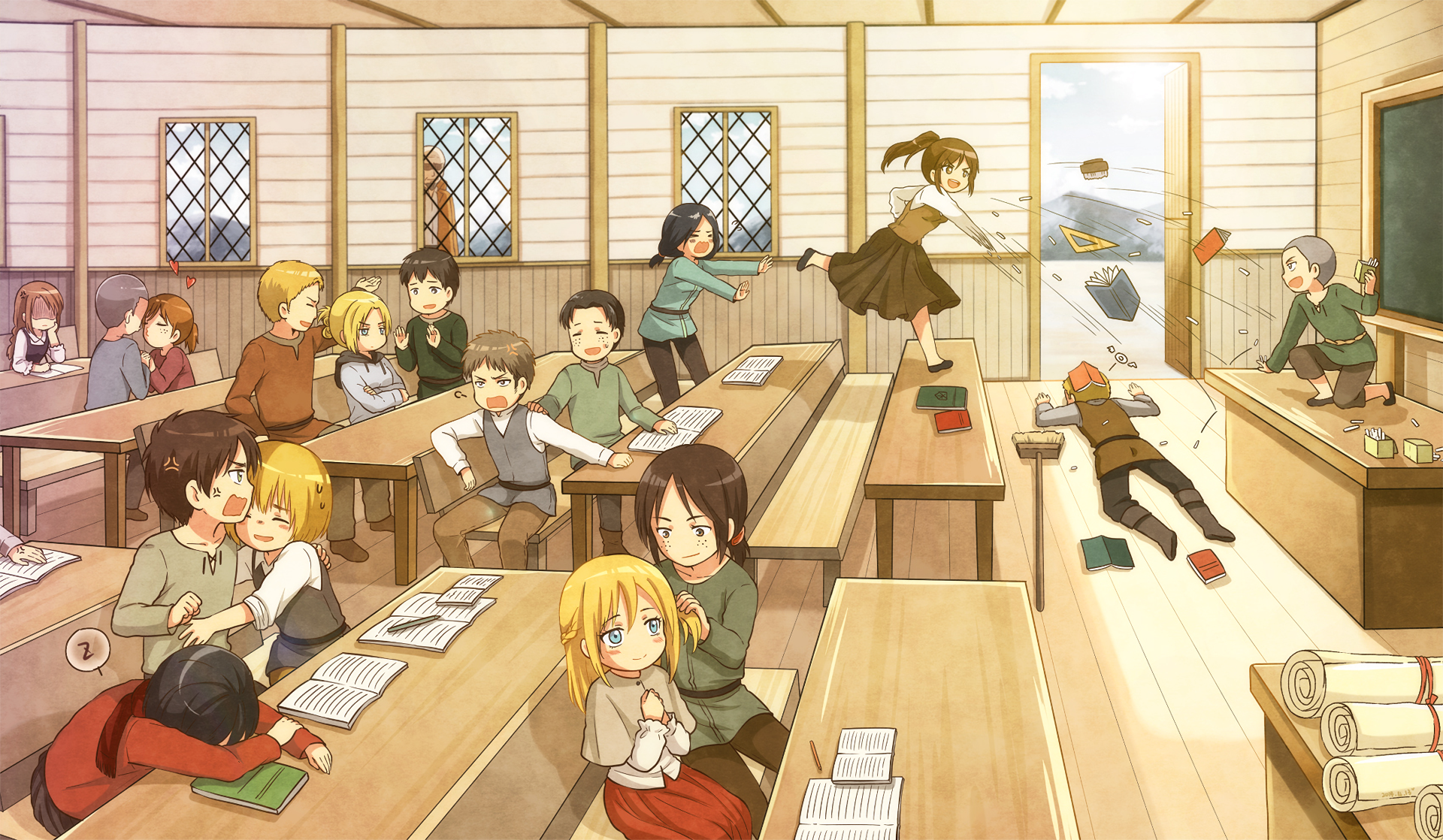 Children in a classroom, Attack on Titan HD Wallpaper