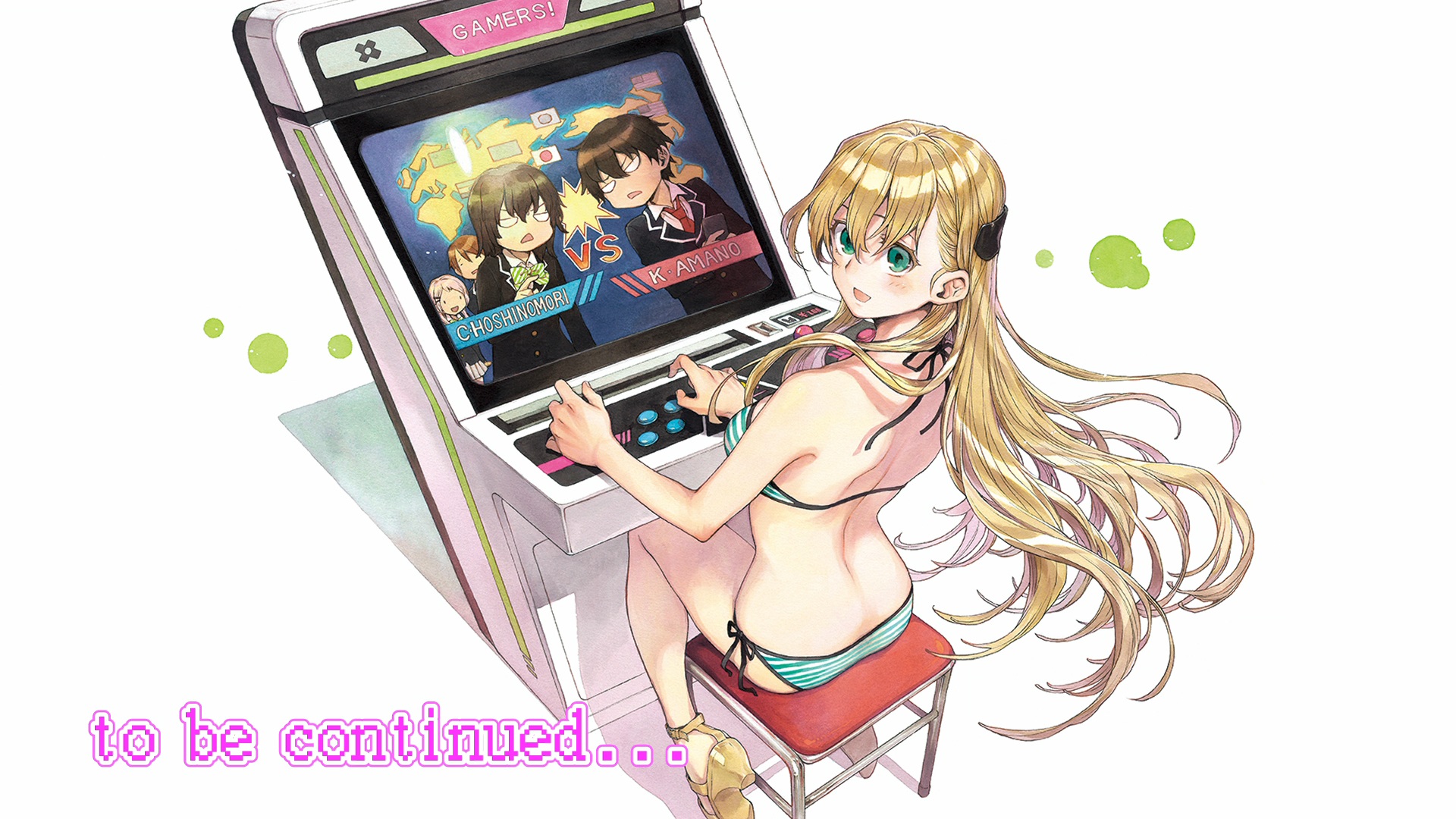 Karen Tendou playing an arcade game HD Wallpaper