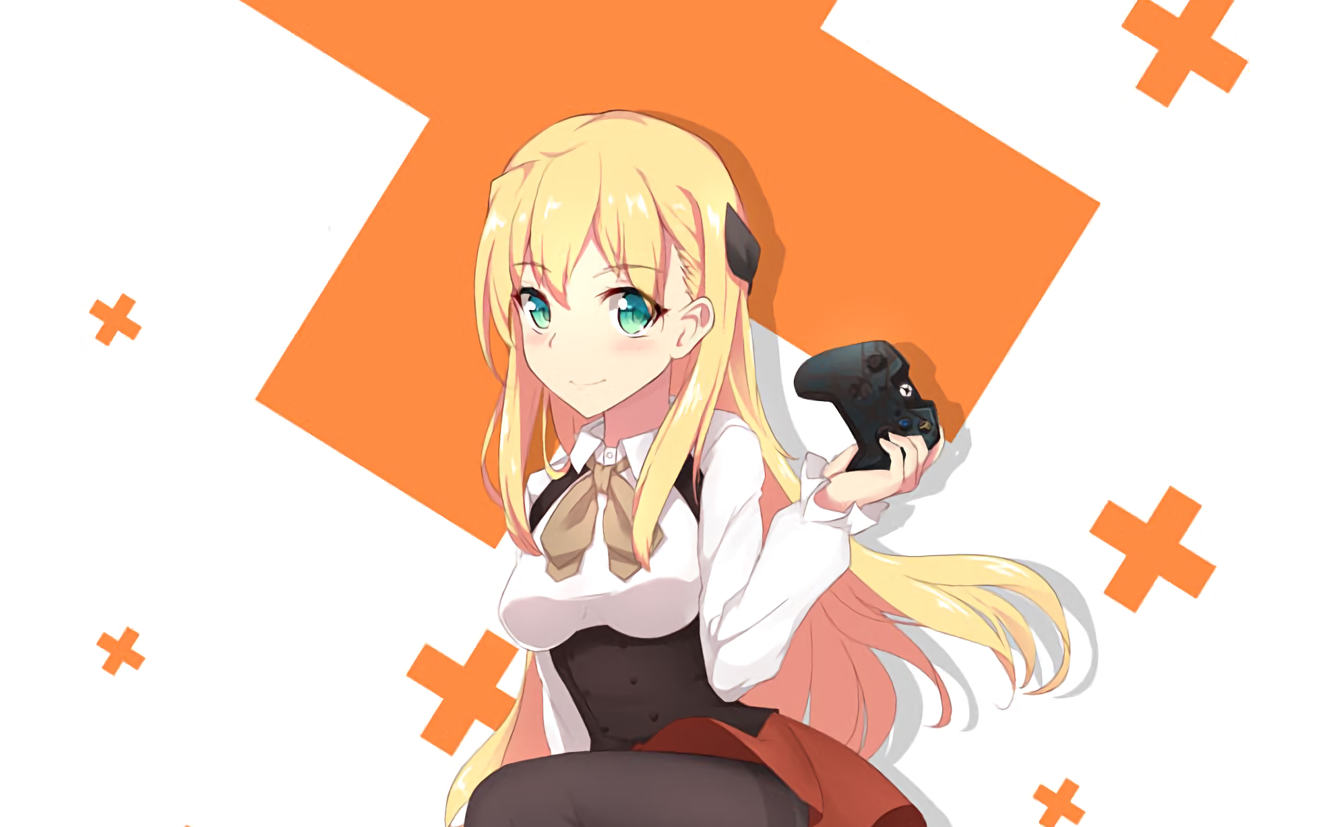 Karen Tendou holding a video game controller HD Wallpaper