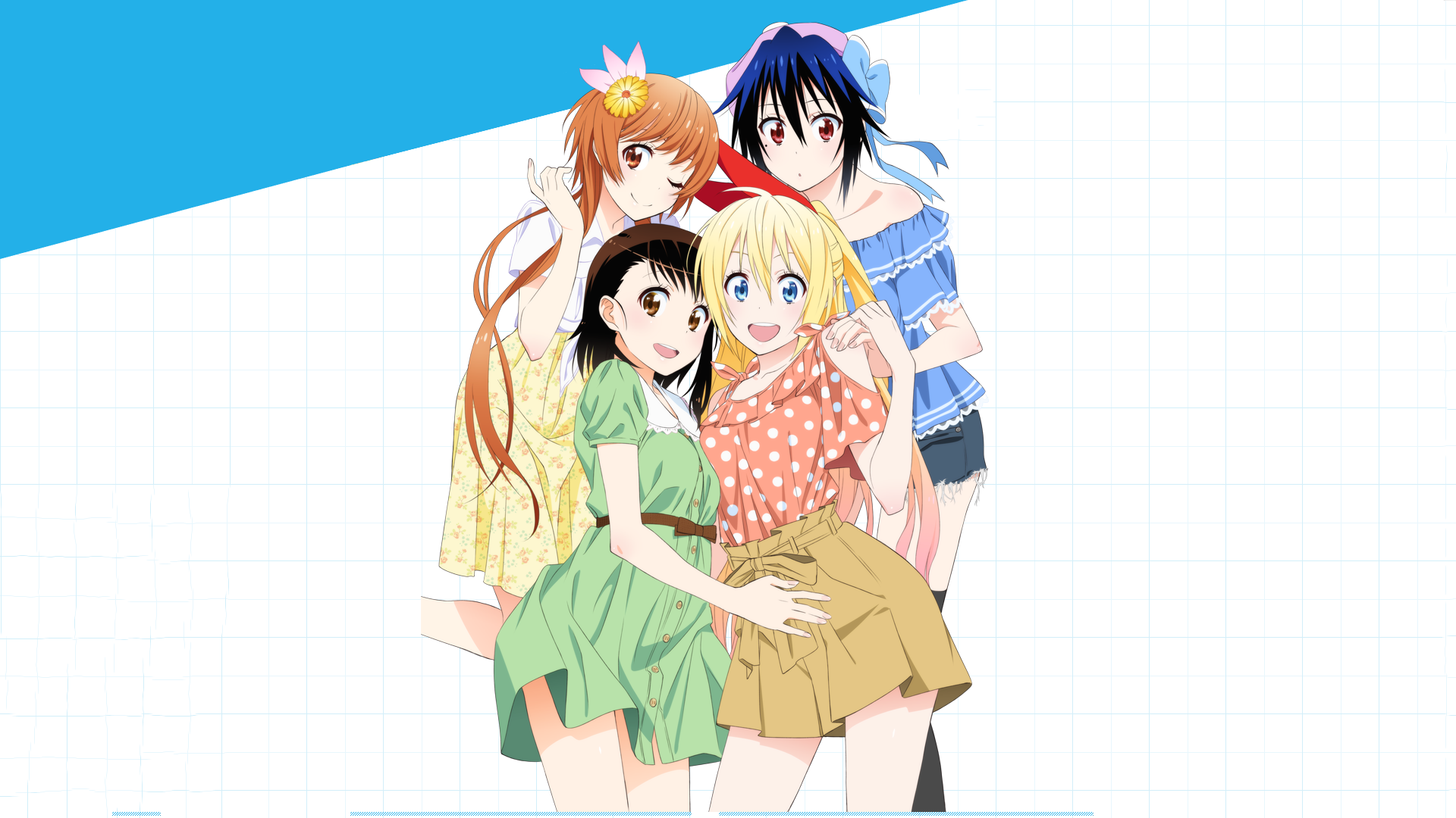 Four girls from Nisekoi HD Wallpaper