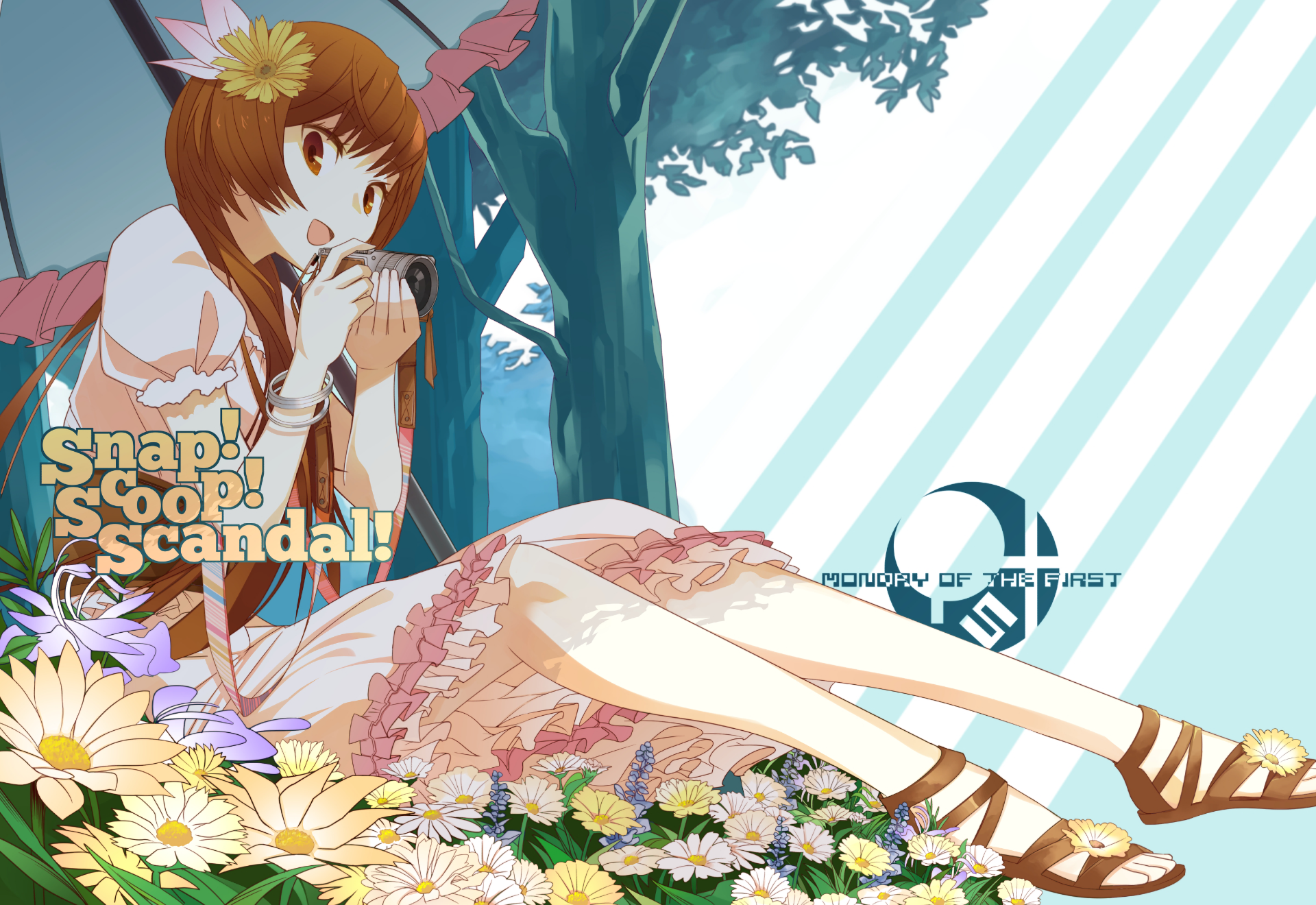Marika Tachibana with Camera in Flowers HD Wallpaper