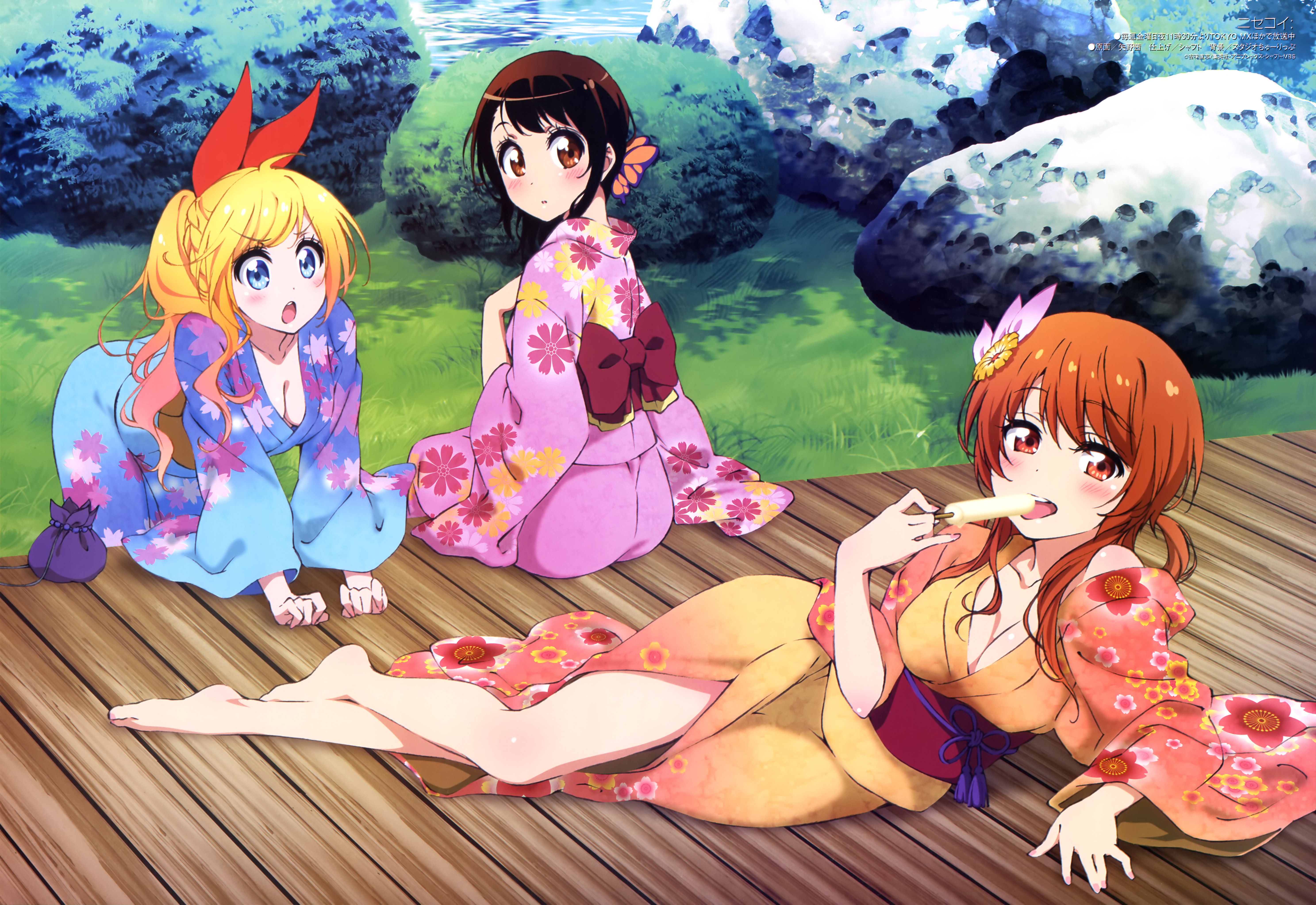 Marika Tachibana and friends in kimonos HD Wallpaper