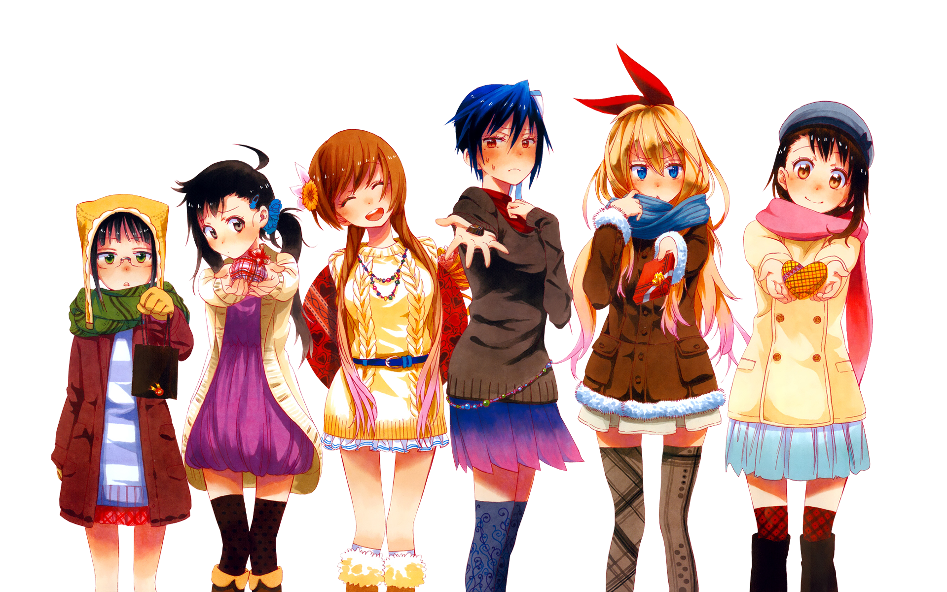 Nisekoi: Marika Tachibana and friends with gifts HD Wallpaper