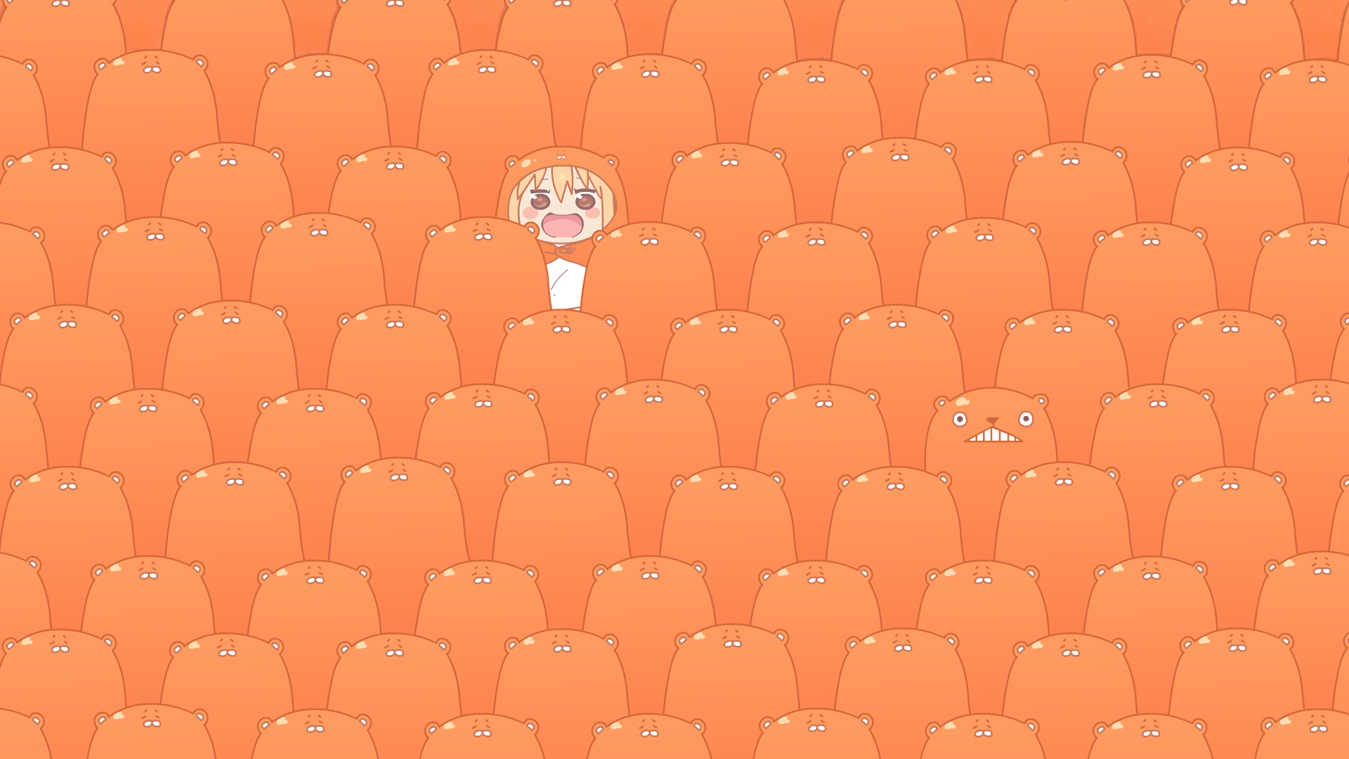 Umaru Doma surrounded by orange bears HD Wallpaper