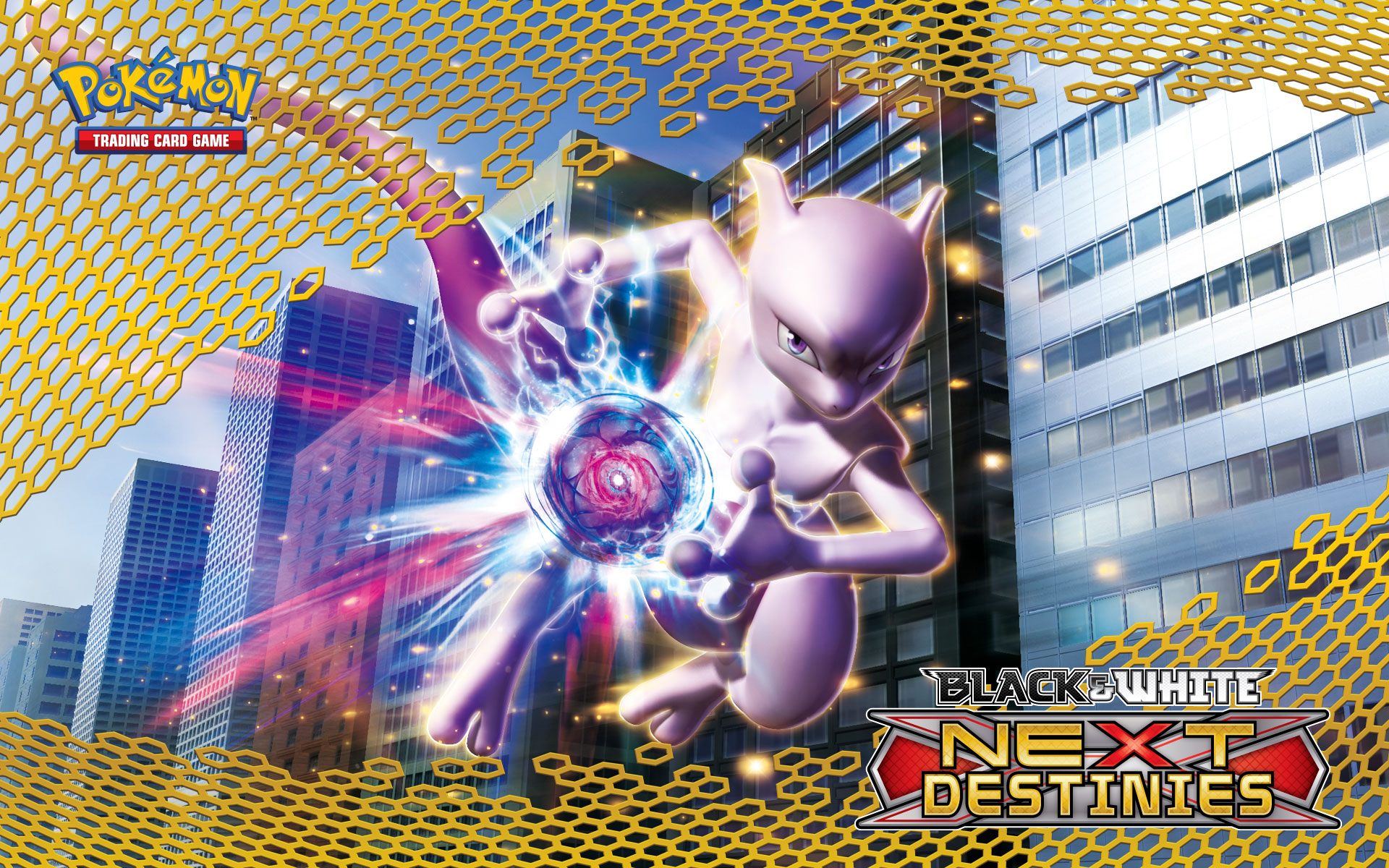Mewtwo from Pokémon Trading Card Game: Black & White Next Destinies HD Wallpaper