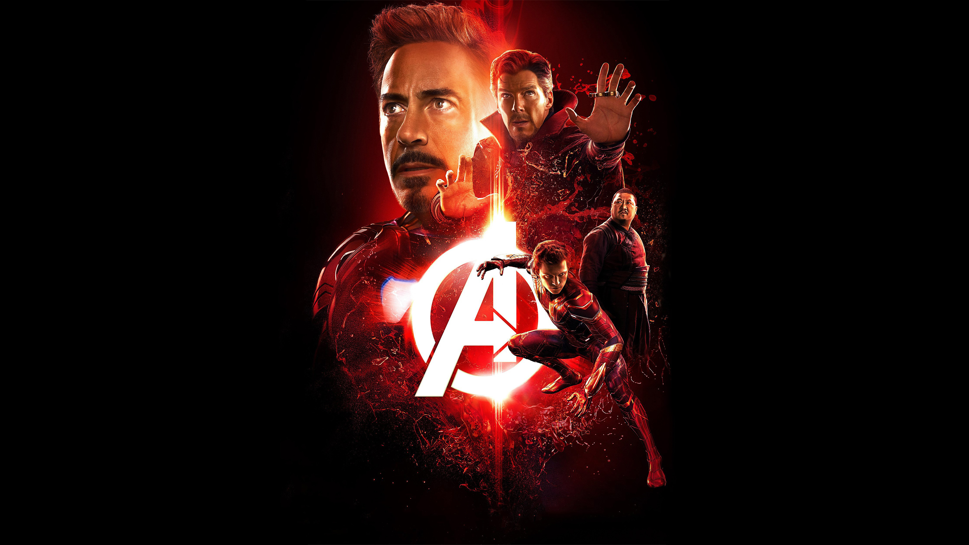 Avengers: Infinity War Poster with Iron Man, Doctor Strange, and Spider-Man HD Wallpaper