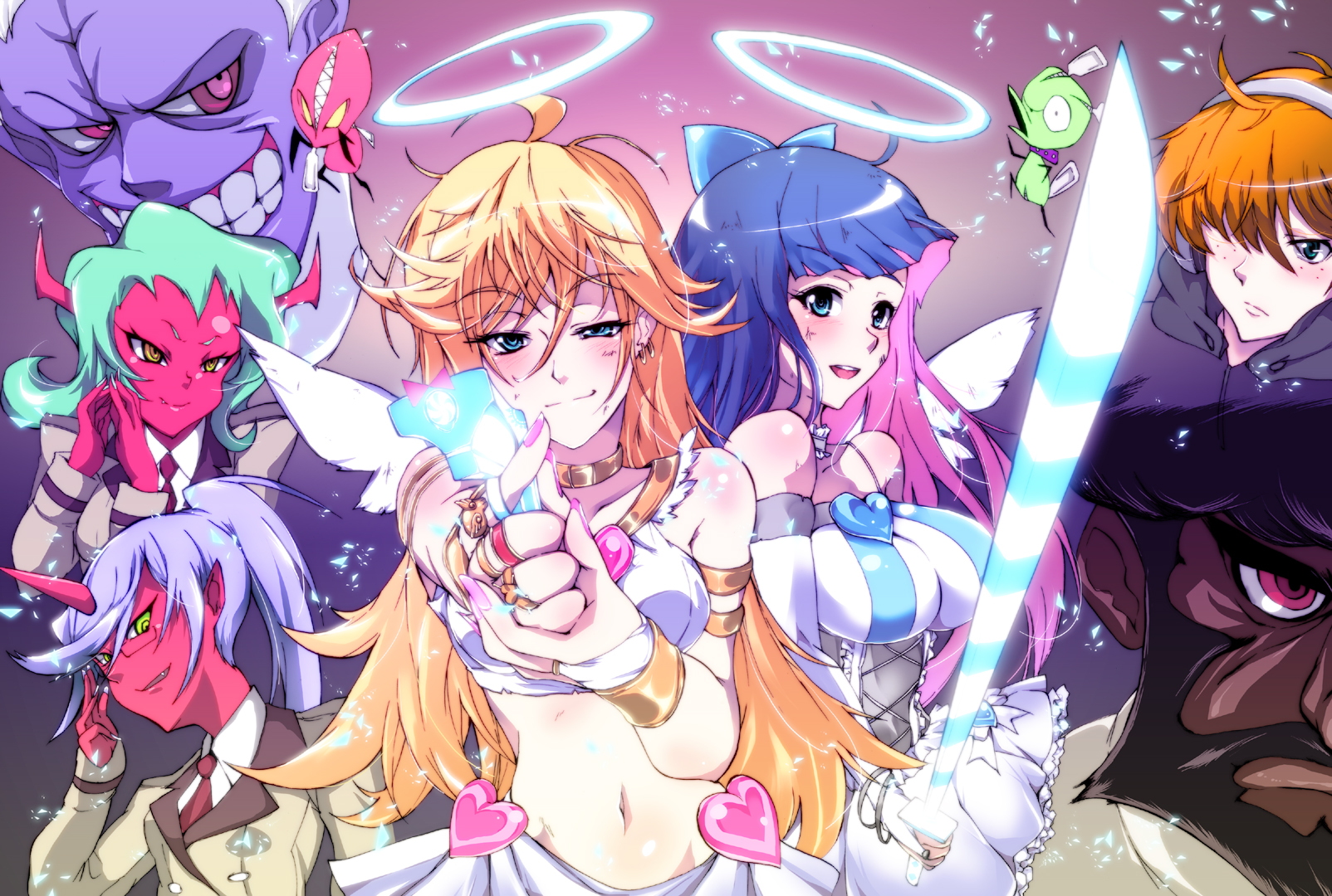 Stocking Anarchy and Panty Anarchy with demons and angels HD Wallpaper