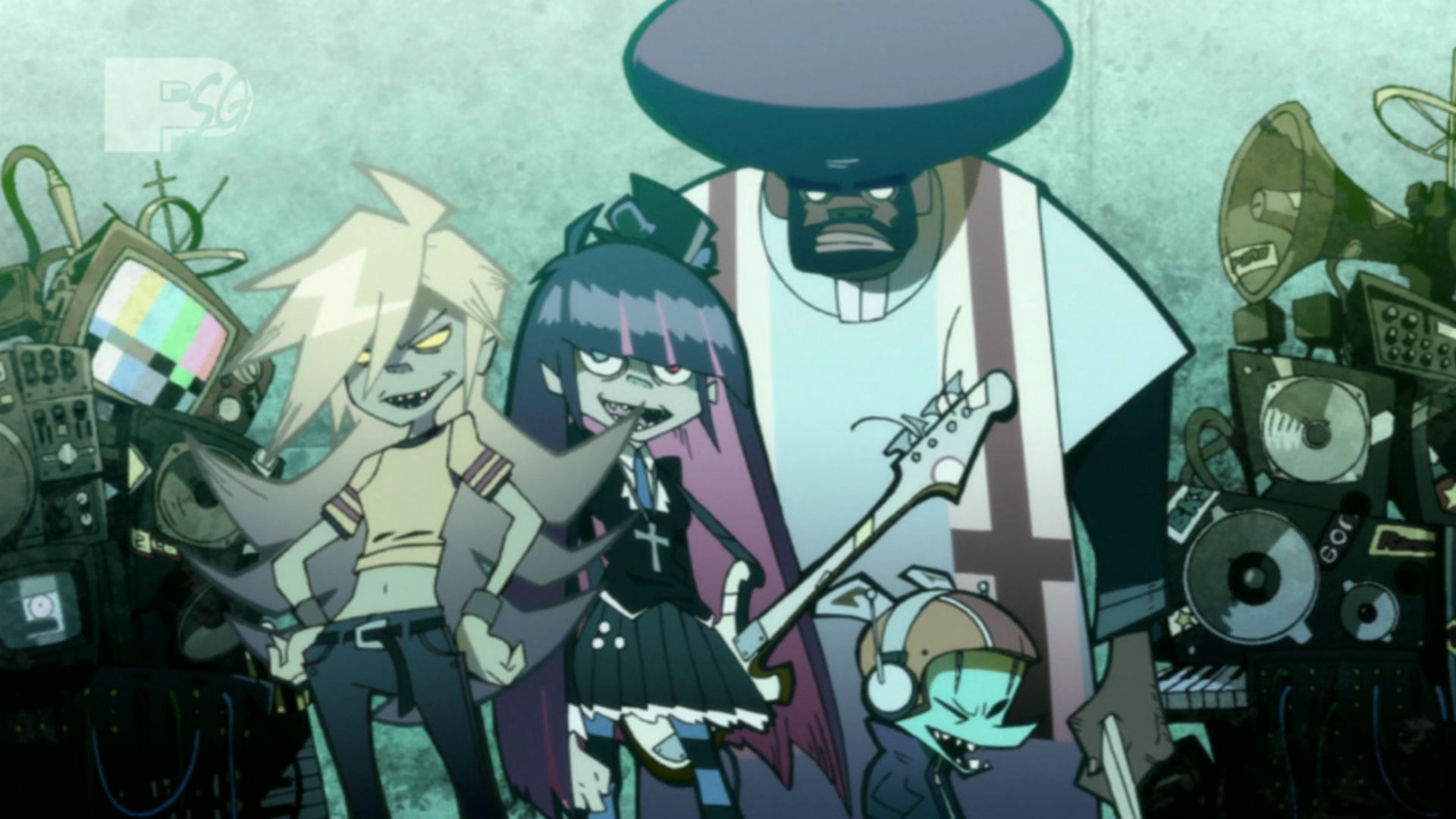 Anarchy Stocking and friends with musical equipment HD Wallpaper