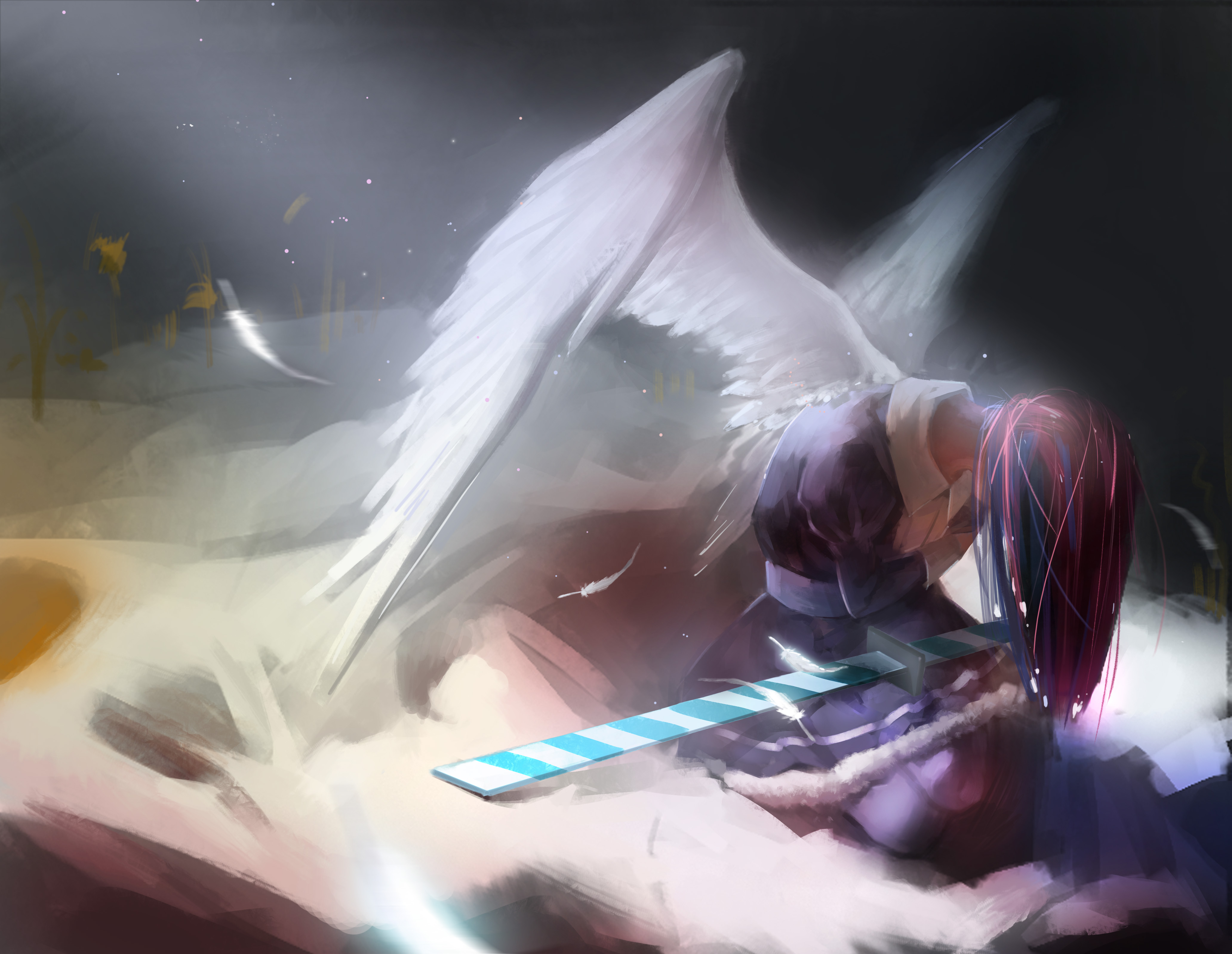 Angel with sword HD Wallpaper