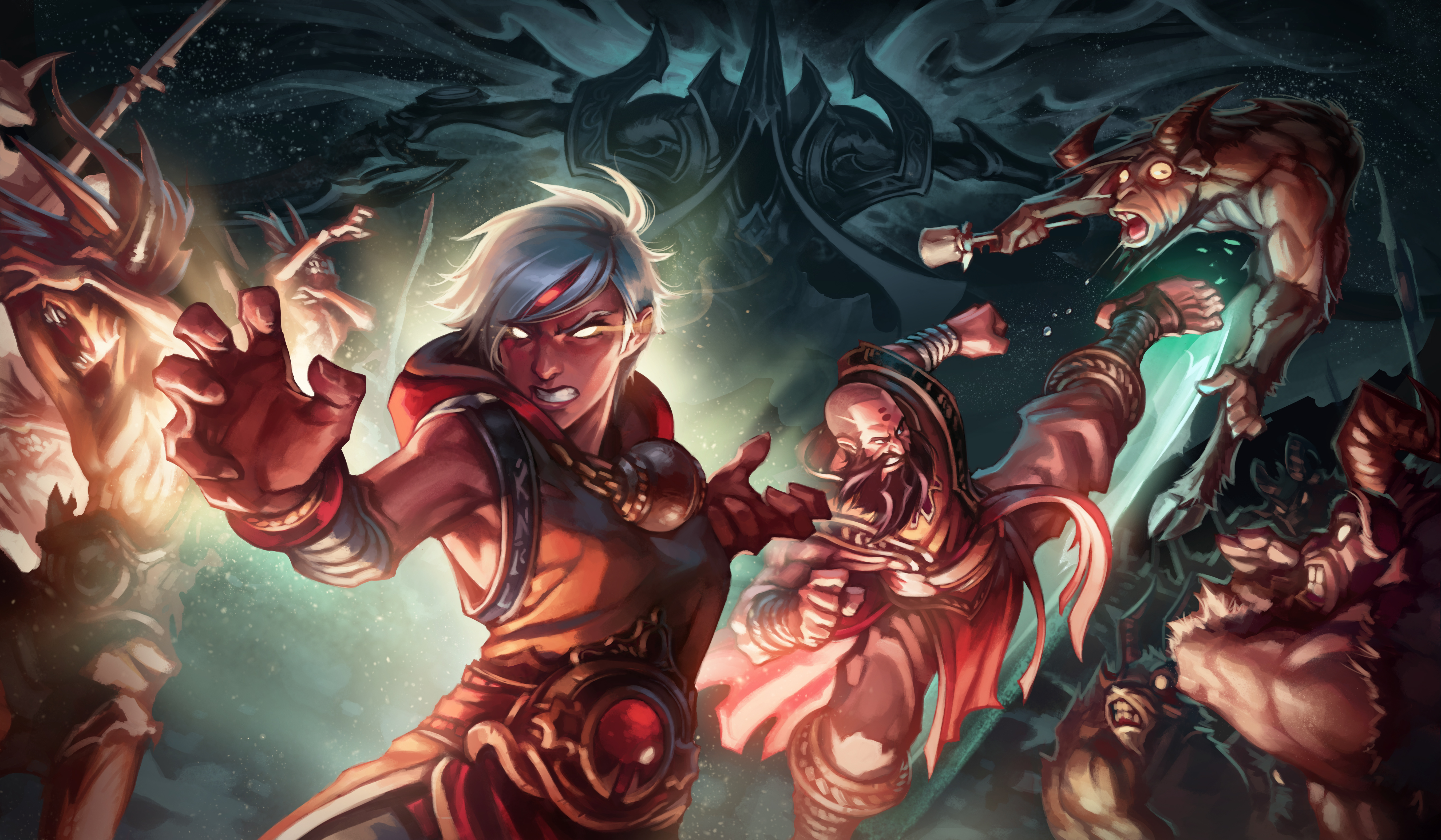 Monk fighting monsters from Diablo III HD Wallpaper