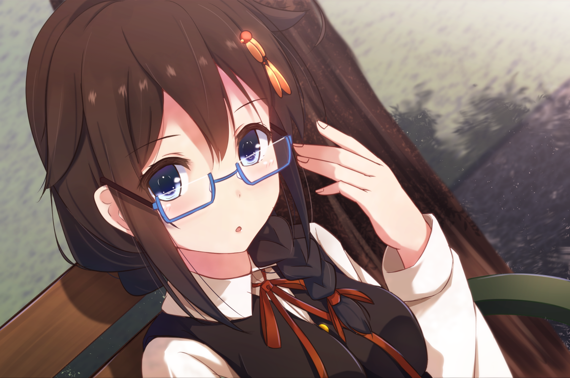 Shigure from Kancolle wearing glasses HD Wallpaper