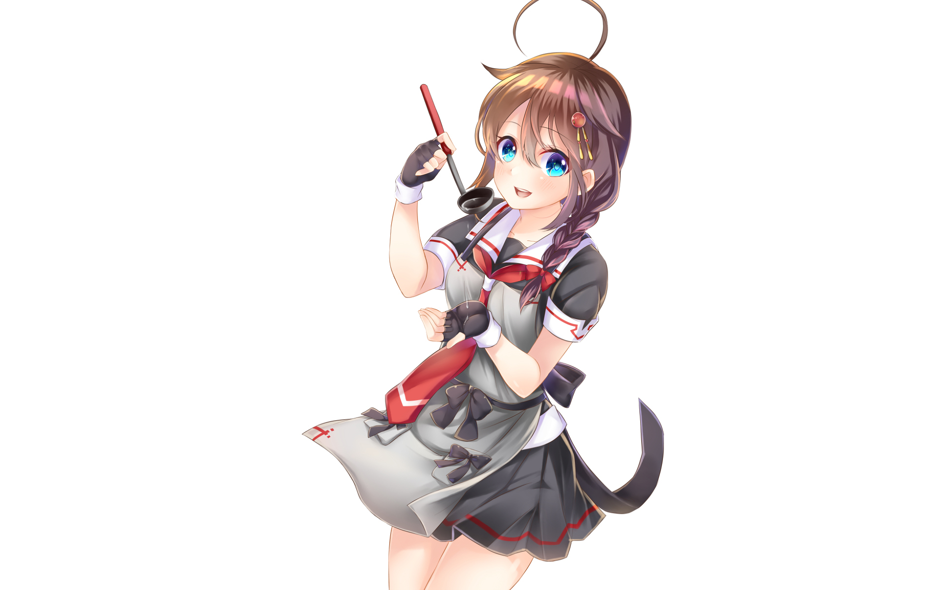 Shigure from Kancolle holding a ladle HD Wallpaper