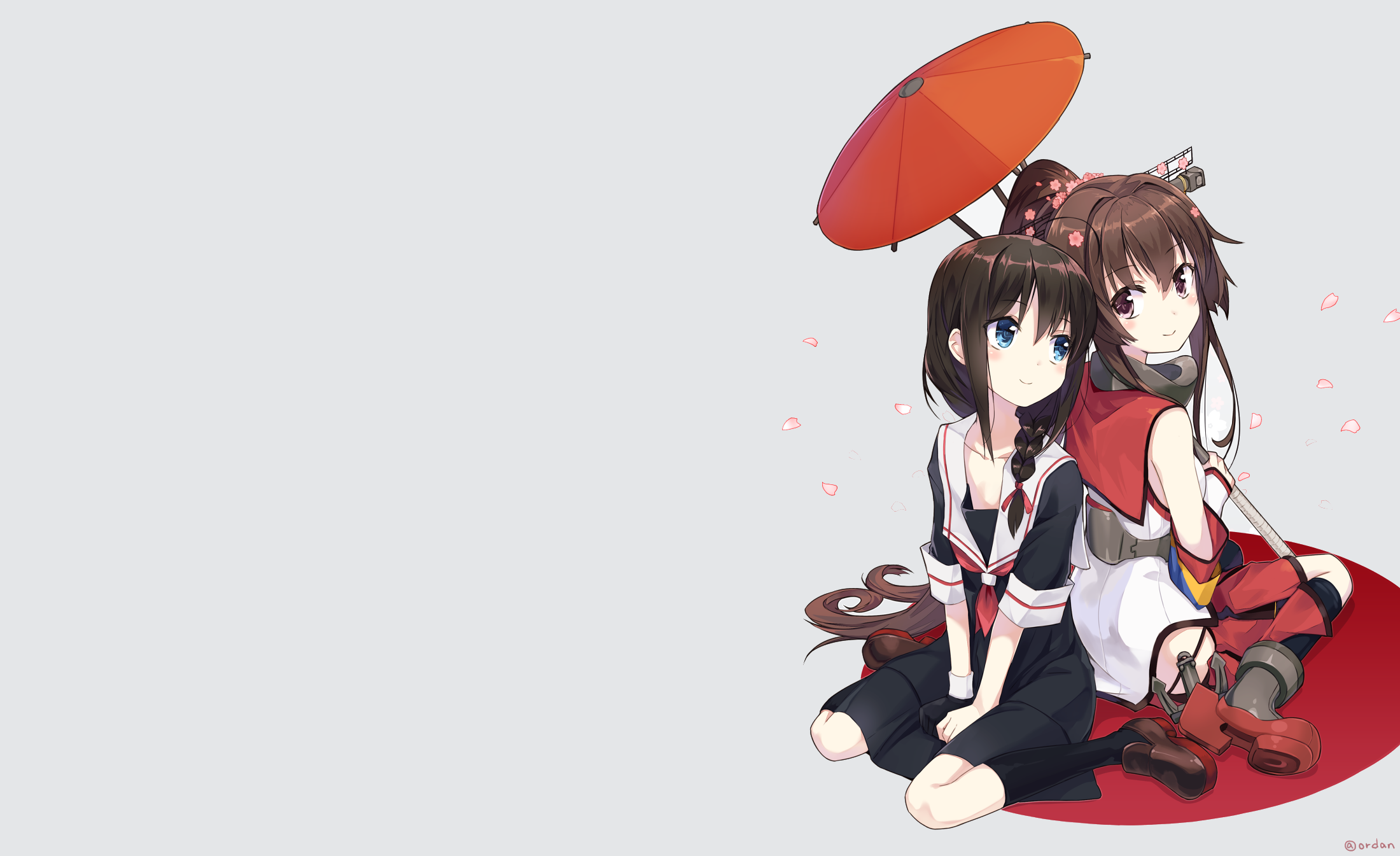 Shigure from Kancolle with an umbrella HD Wallpaper