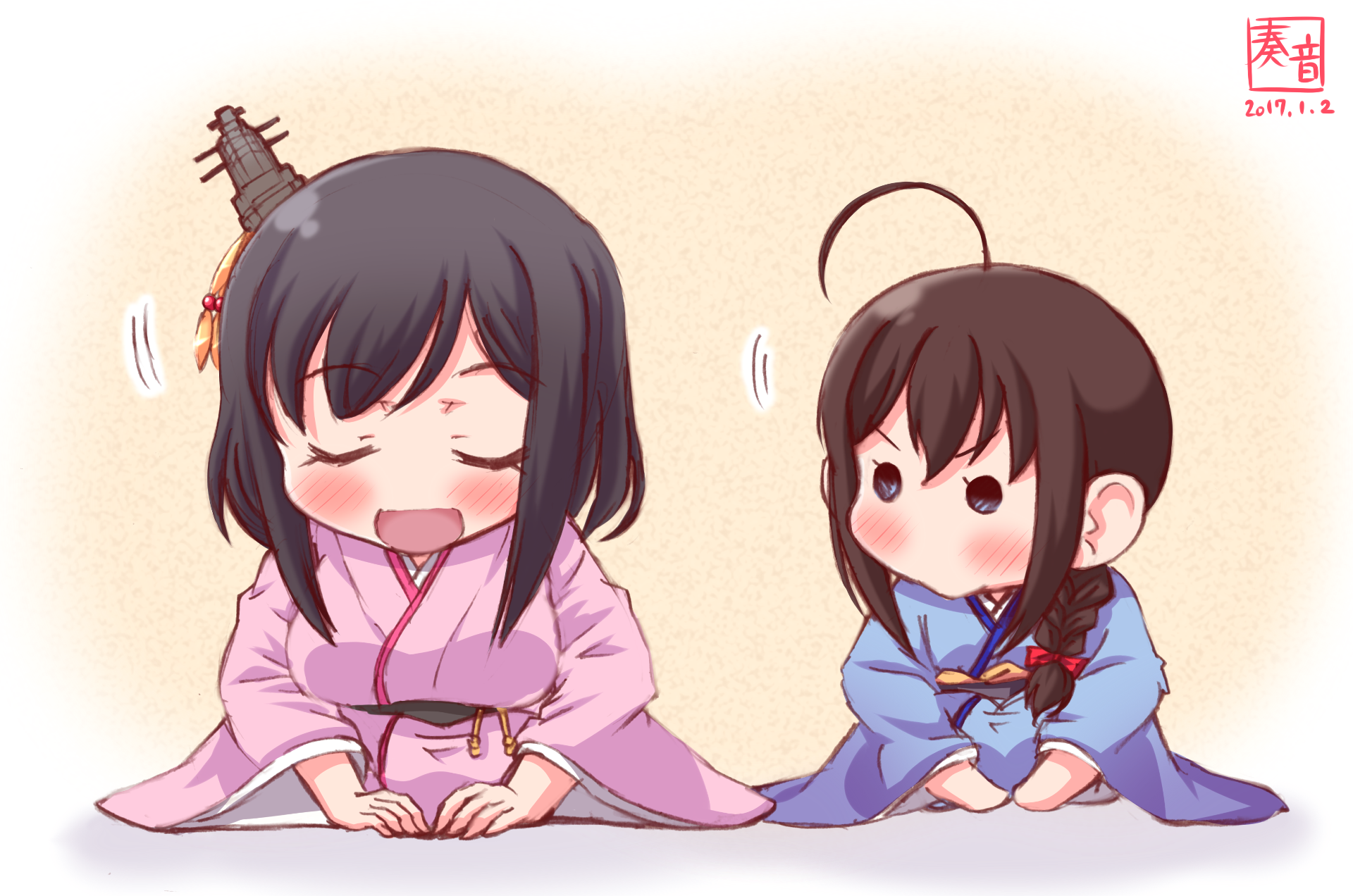 Shigure from Kancolle bowing HD Wallpaper