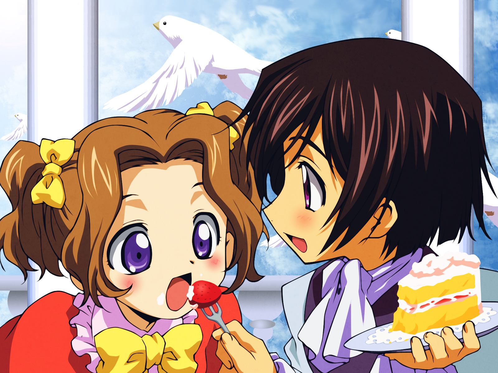 Nunnally Lamperouge and Lelouch Lamperouge from Code Geass HD Wallpaper