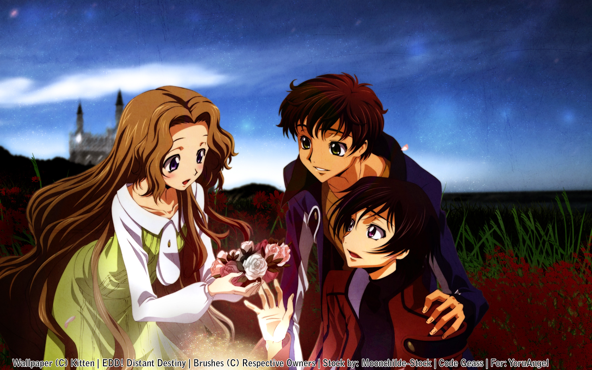 Nunnally Lamperouge and brothers from Code Geass HD Wallpaper