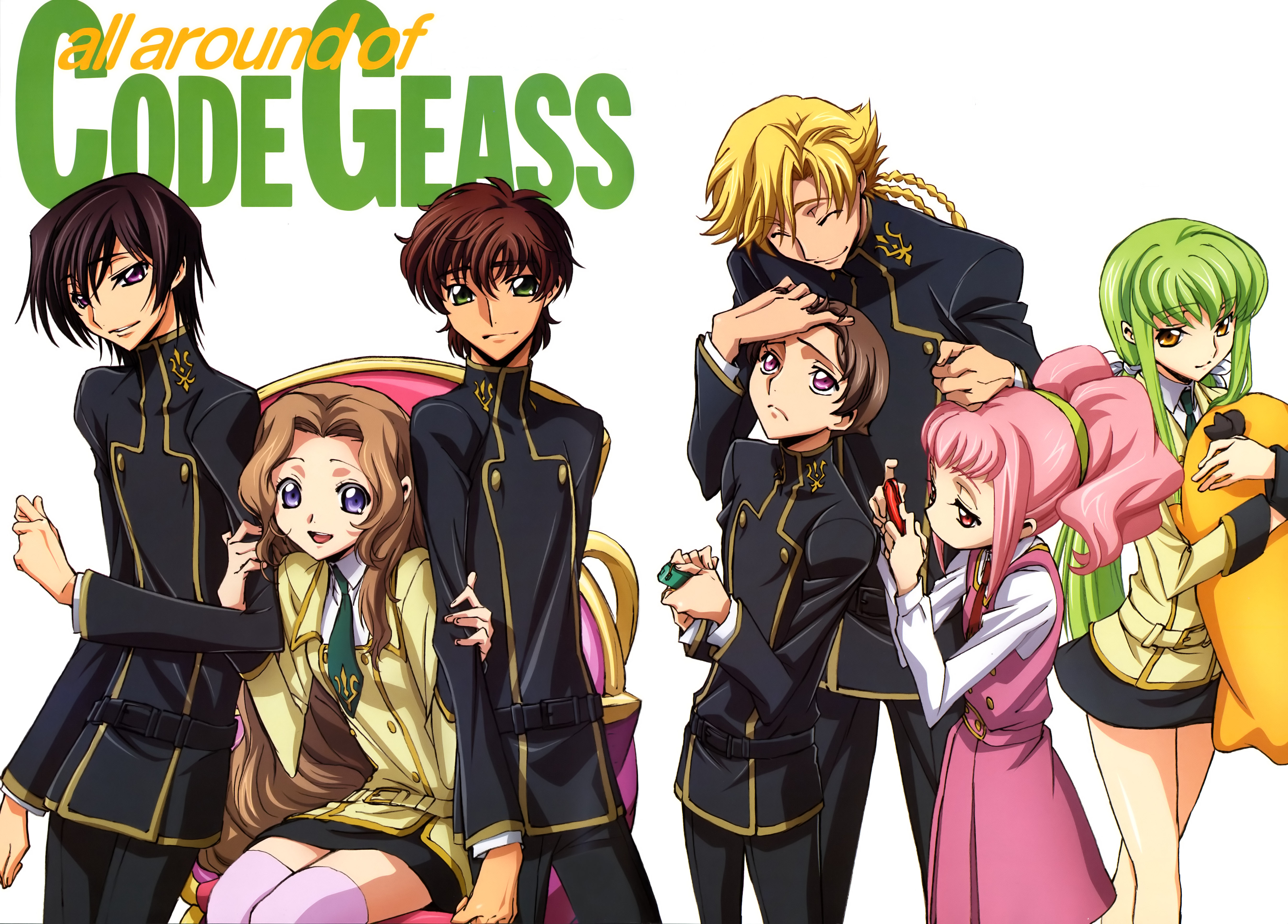 Code Geass characters with Nunnally Lamperouge HD Wallpaper