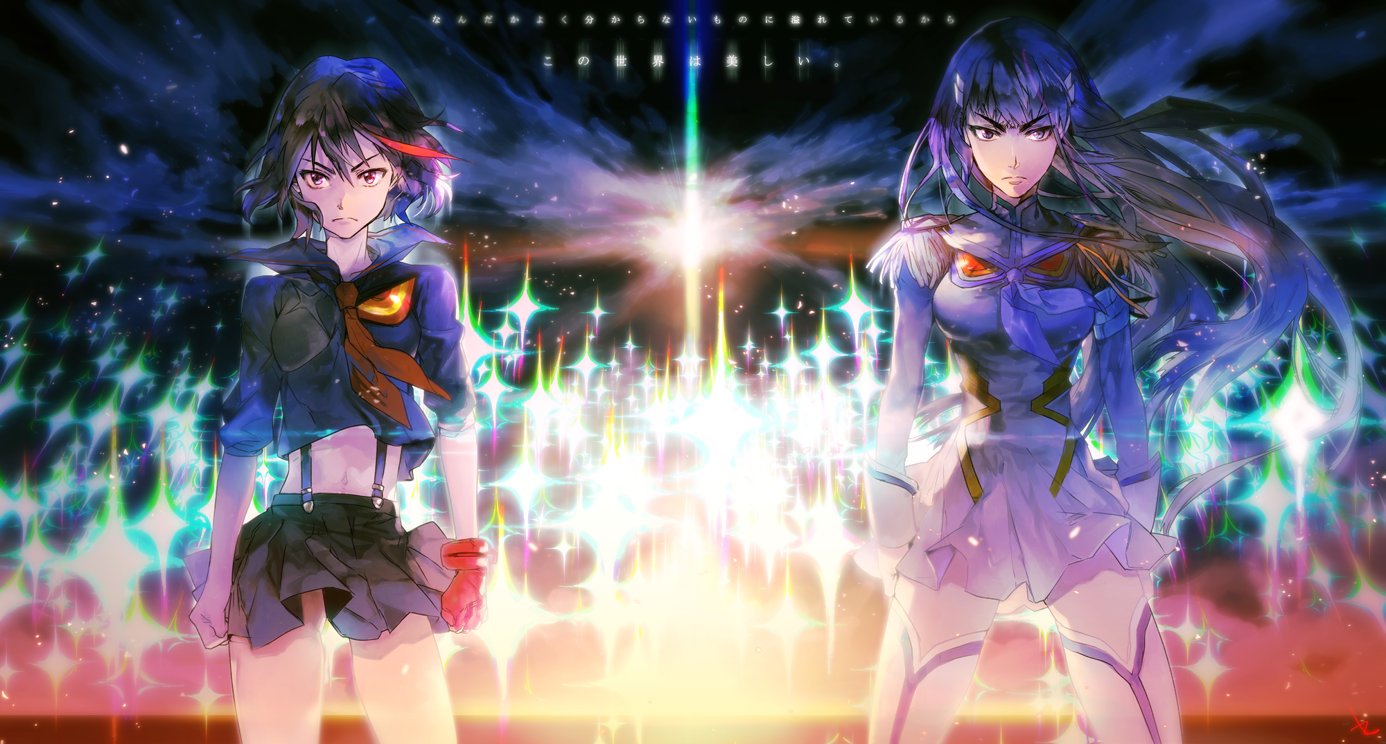 Ryuko Matoi and Satsuki Kiryuin from Kill la Kill HD Wallpaper