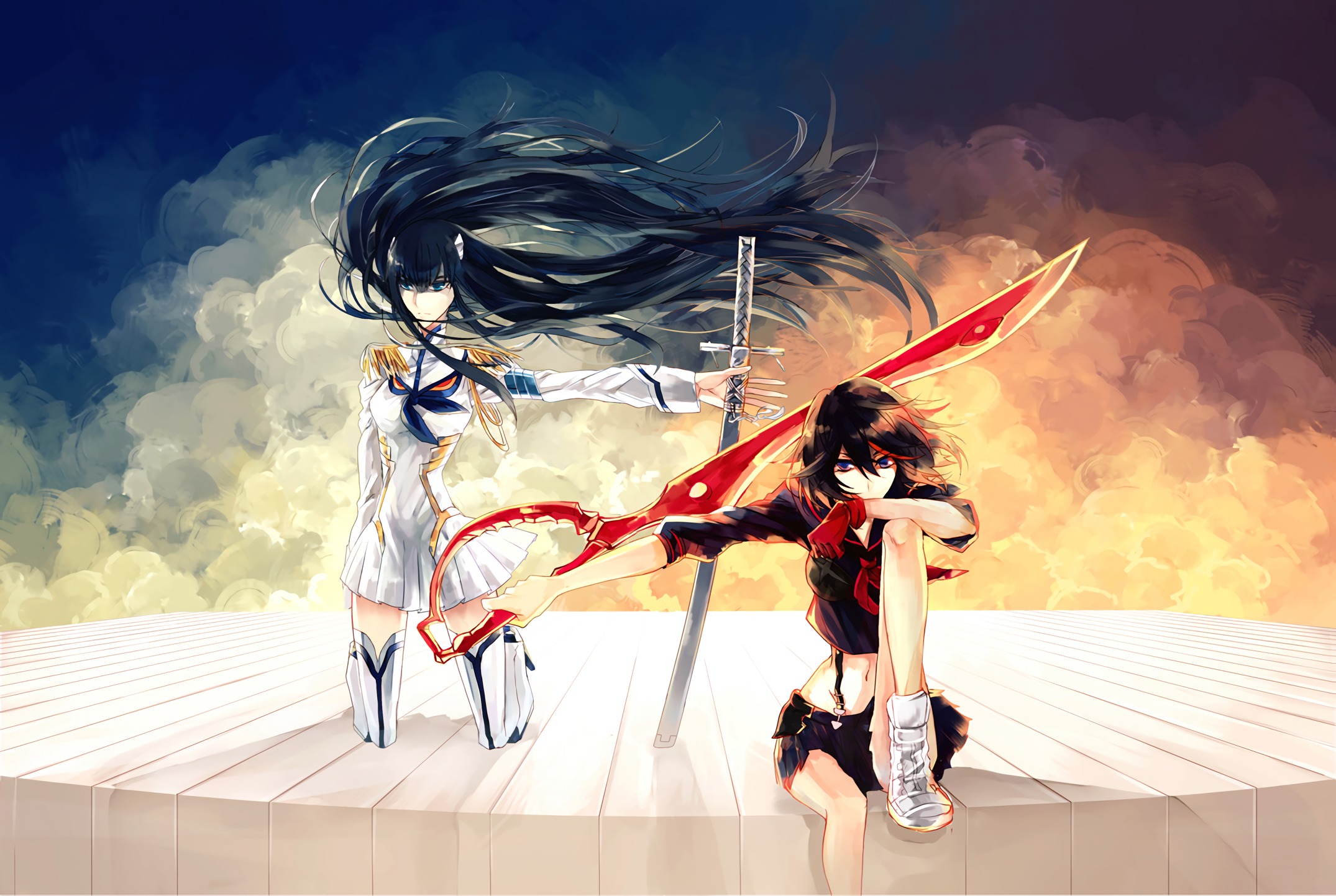 Satsuki Kiryuin and Ryuko Matoi from Kill la Kill HD Wallpaper