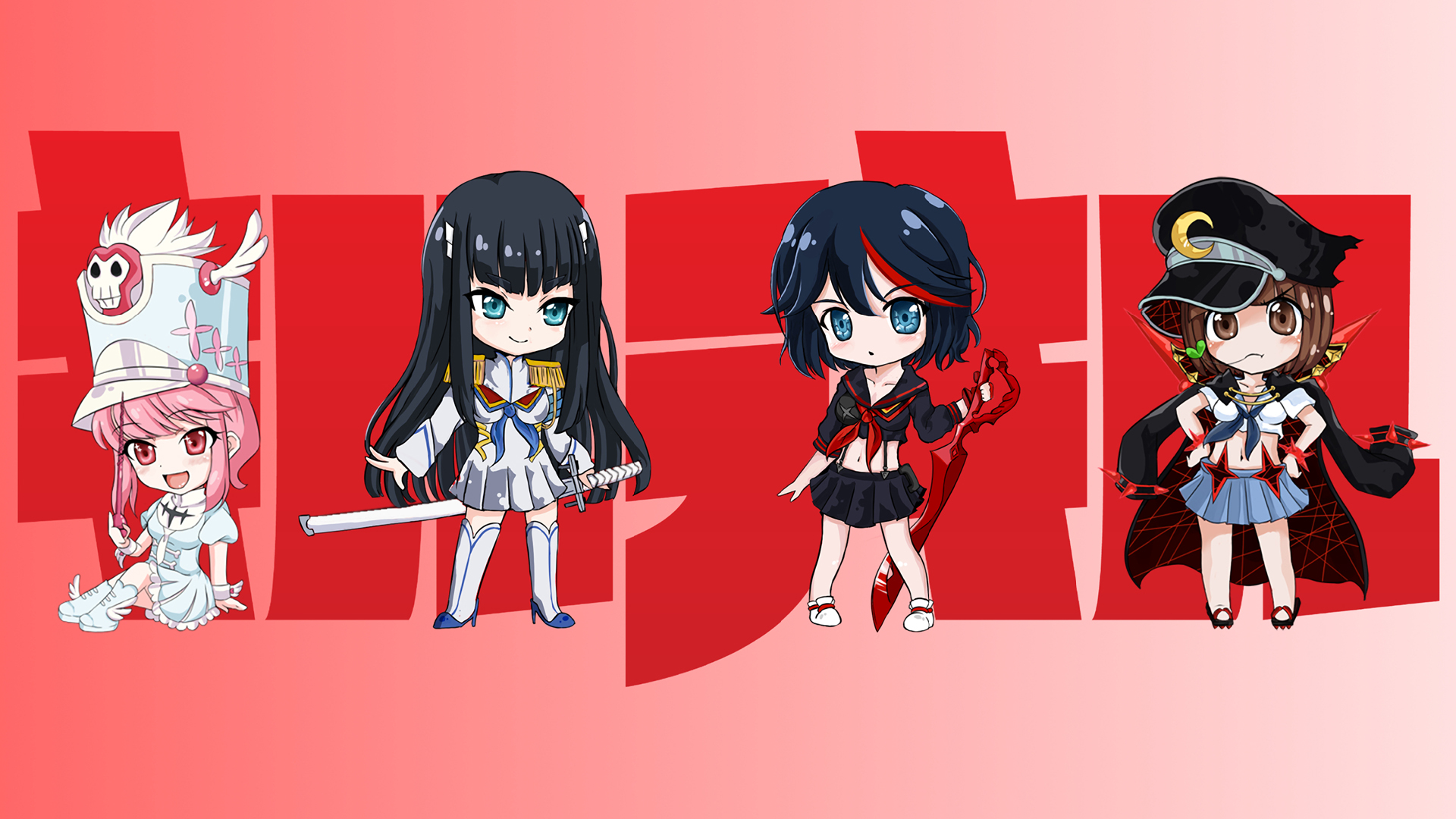 Chibi characters from Kill la Kill HD Wallpaper