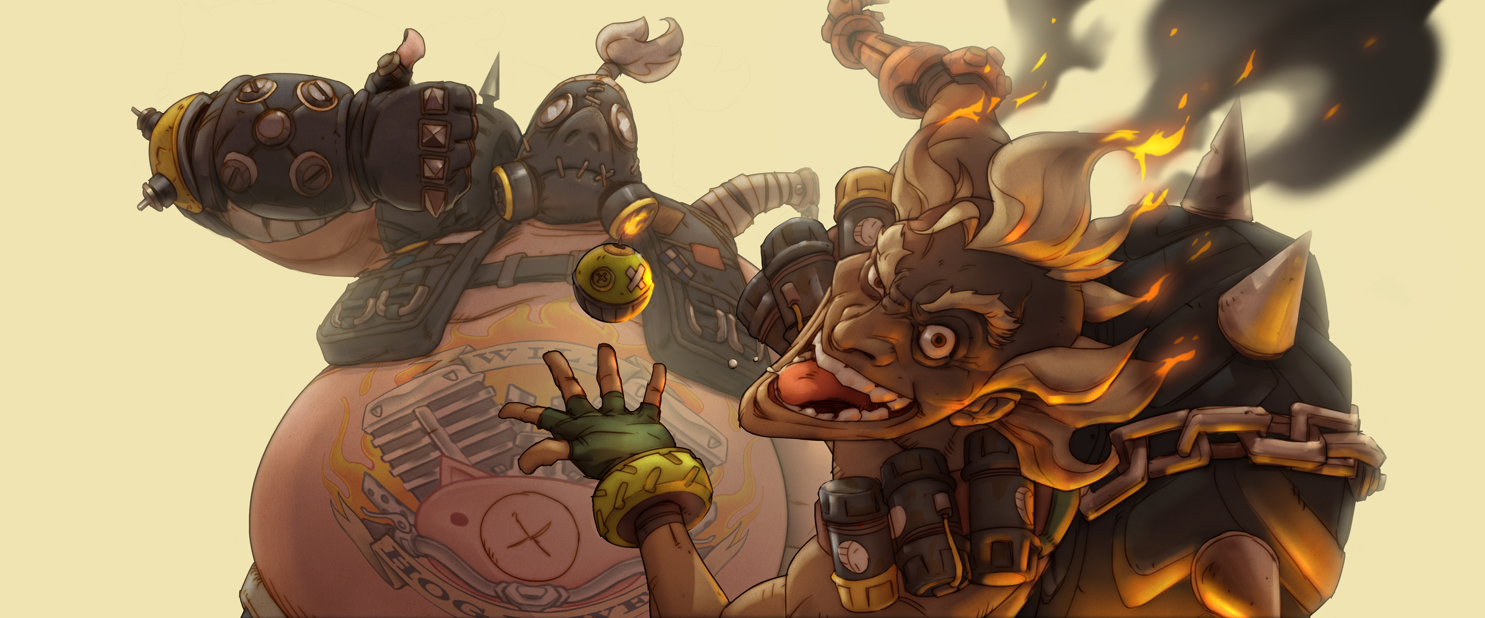 Roadhog and Junkrat from Overwatch HD Wallpaper