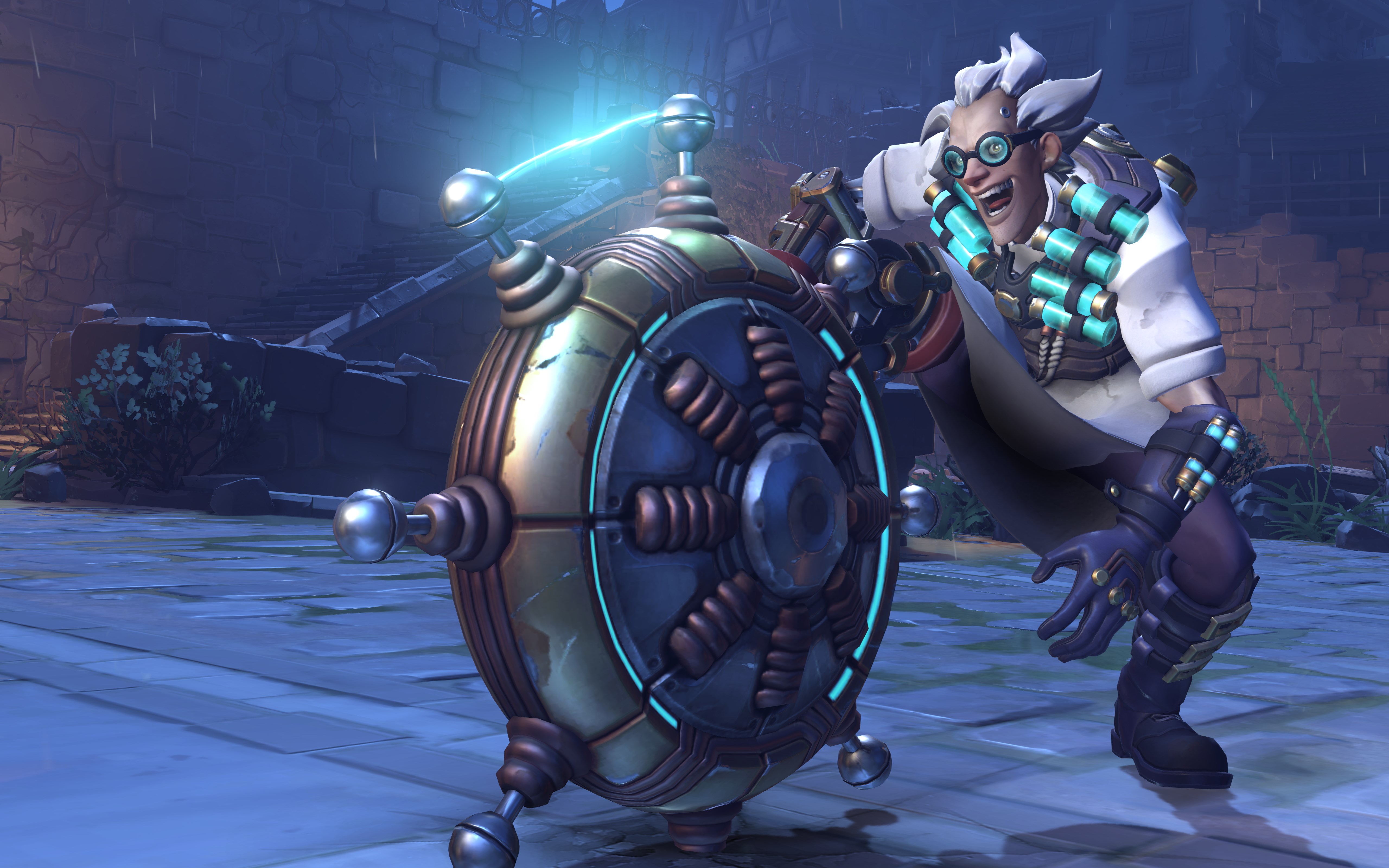 Junkrat from Overwatch with his device HD Wallpaper