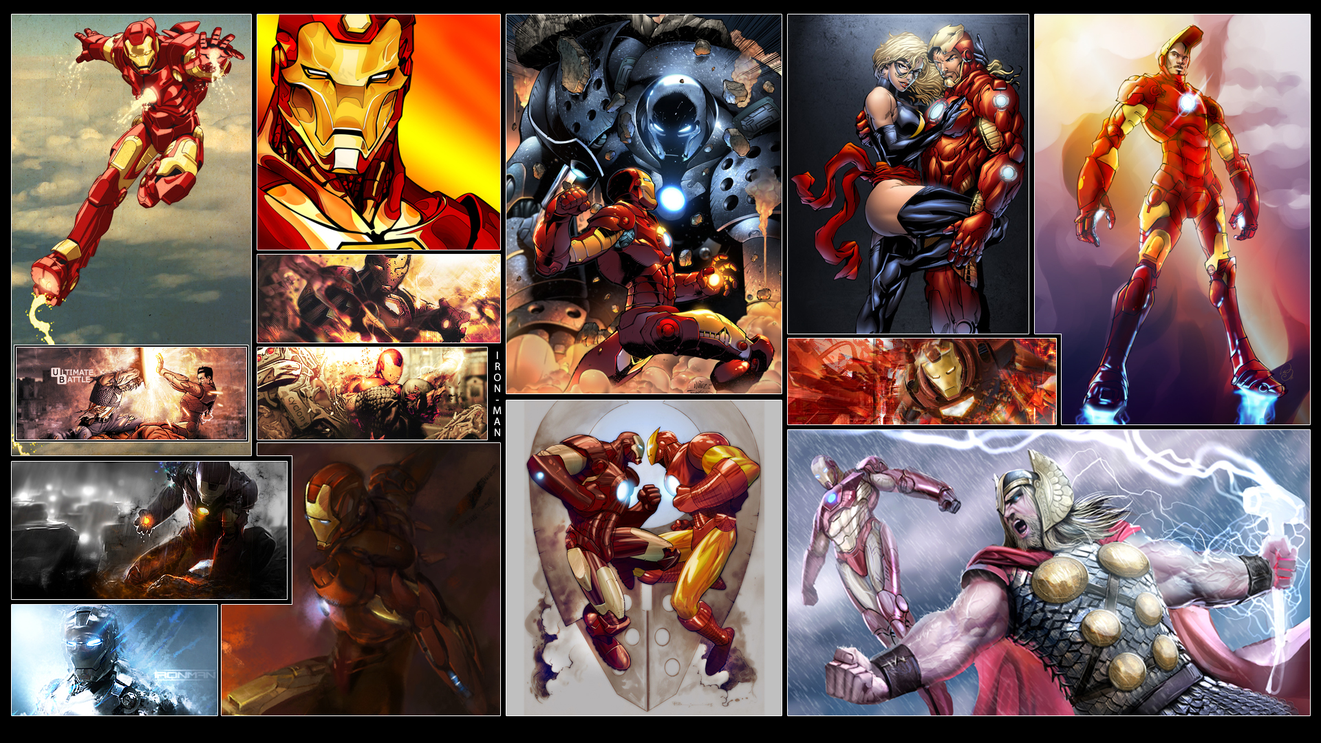 Iron Man and Ms. Marvel collage HD Wallpaper