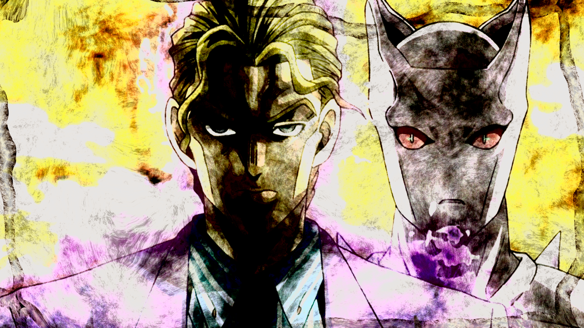 Yoshikage Kira and Killer Queen from JoJo's Bizarre Adventure HD Wallpaper