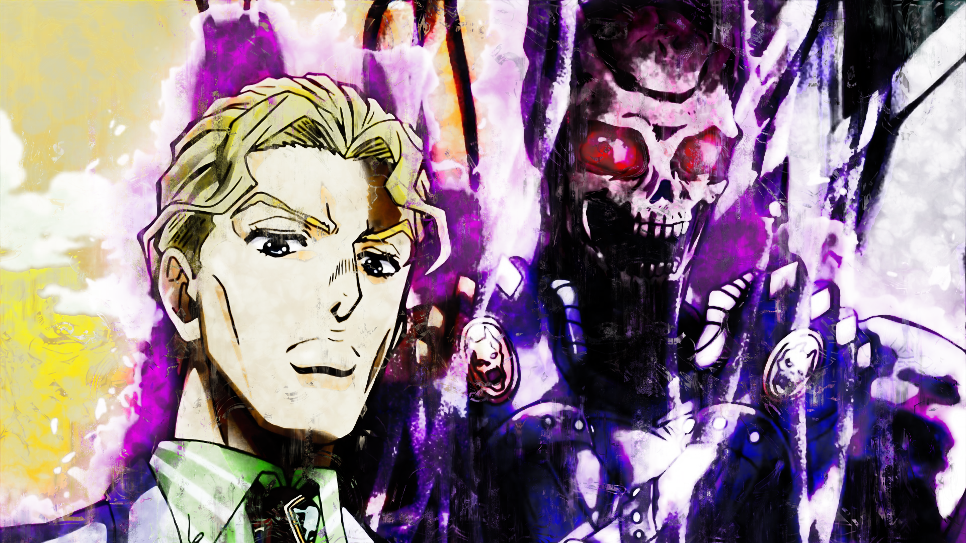 Yoshikage Kira and Killer Queen from JoJo's Bizarre Adventure HD Wallpaper