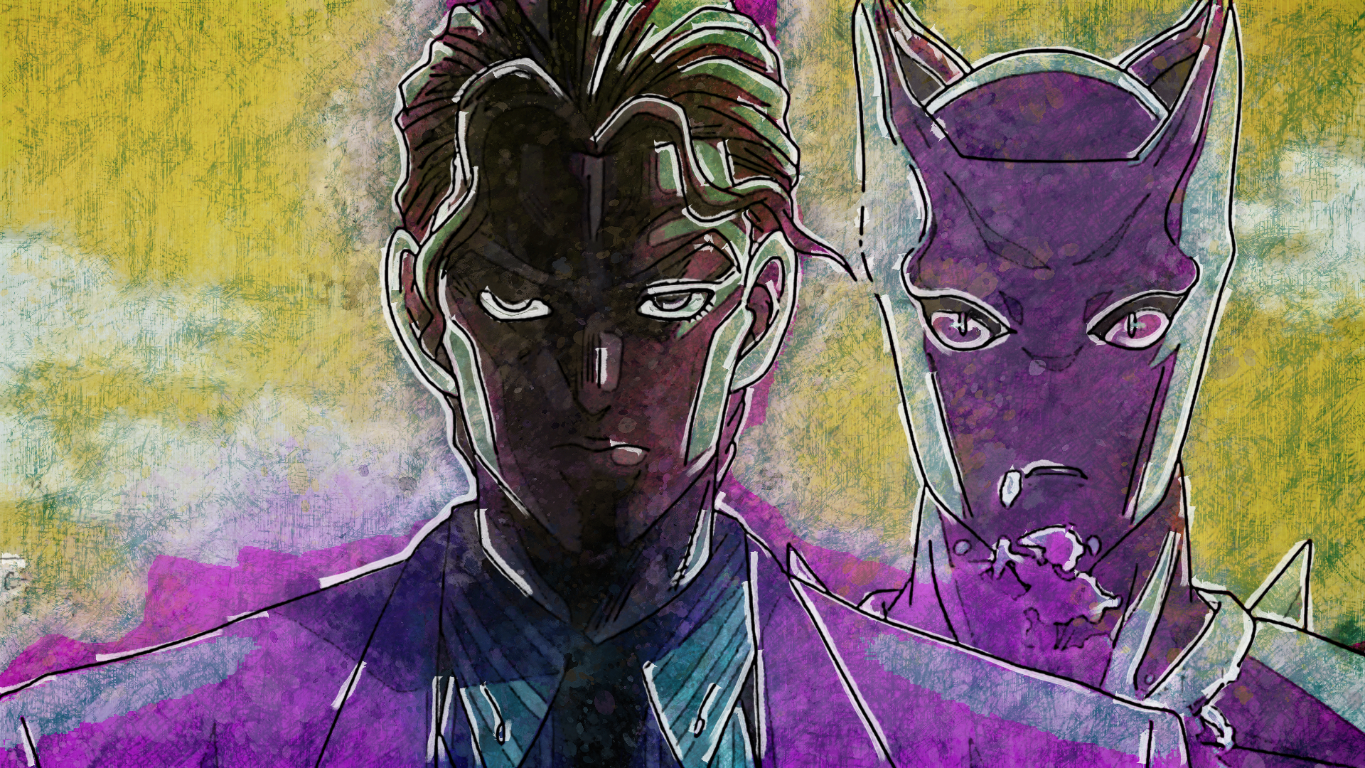 Yoshikage Kira and Killer Queen from JoJo's Bizarre Adventure HD Wallpaper