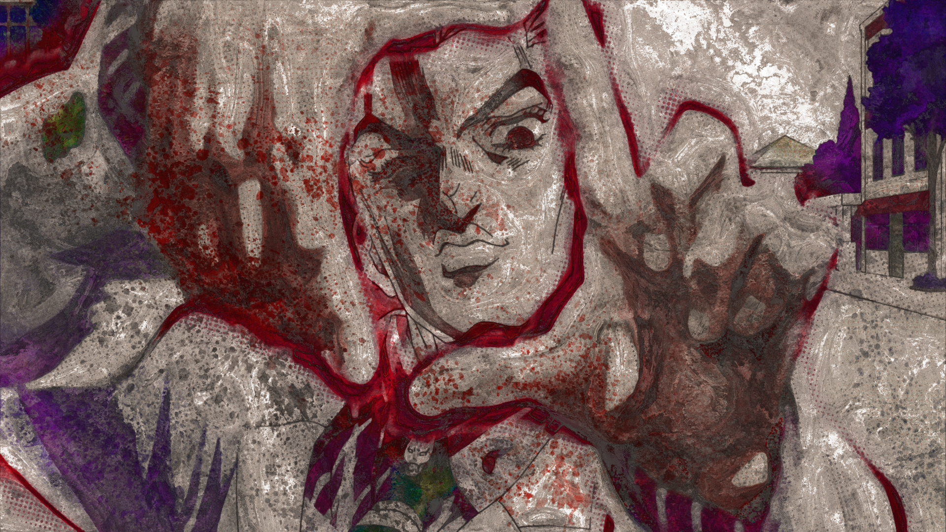 Yoshikage Kira covered in blood HD Wallpaper