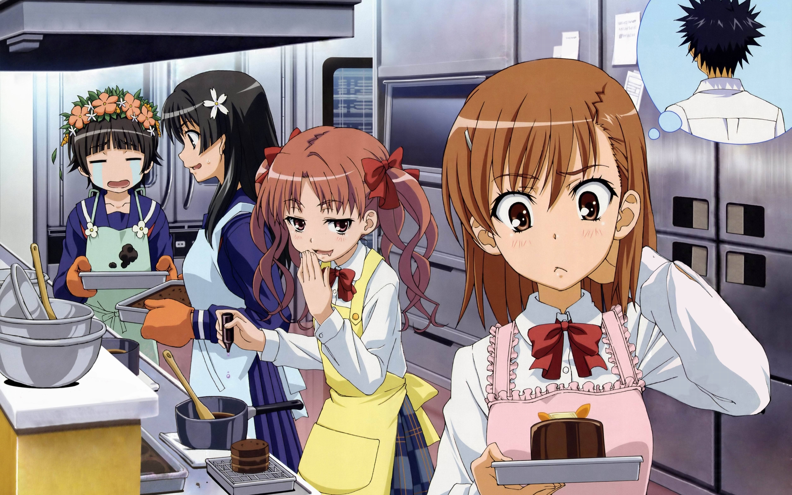 Kuroko Shirai and friends baking cakes HD Wallpaper